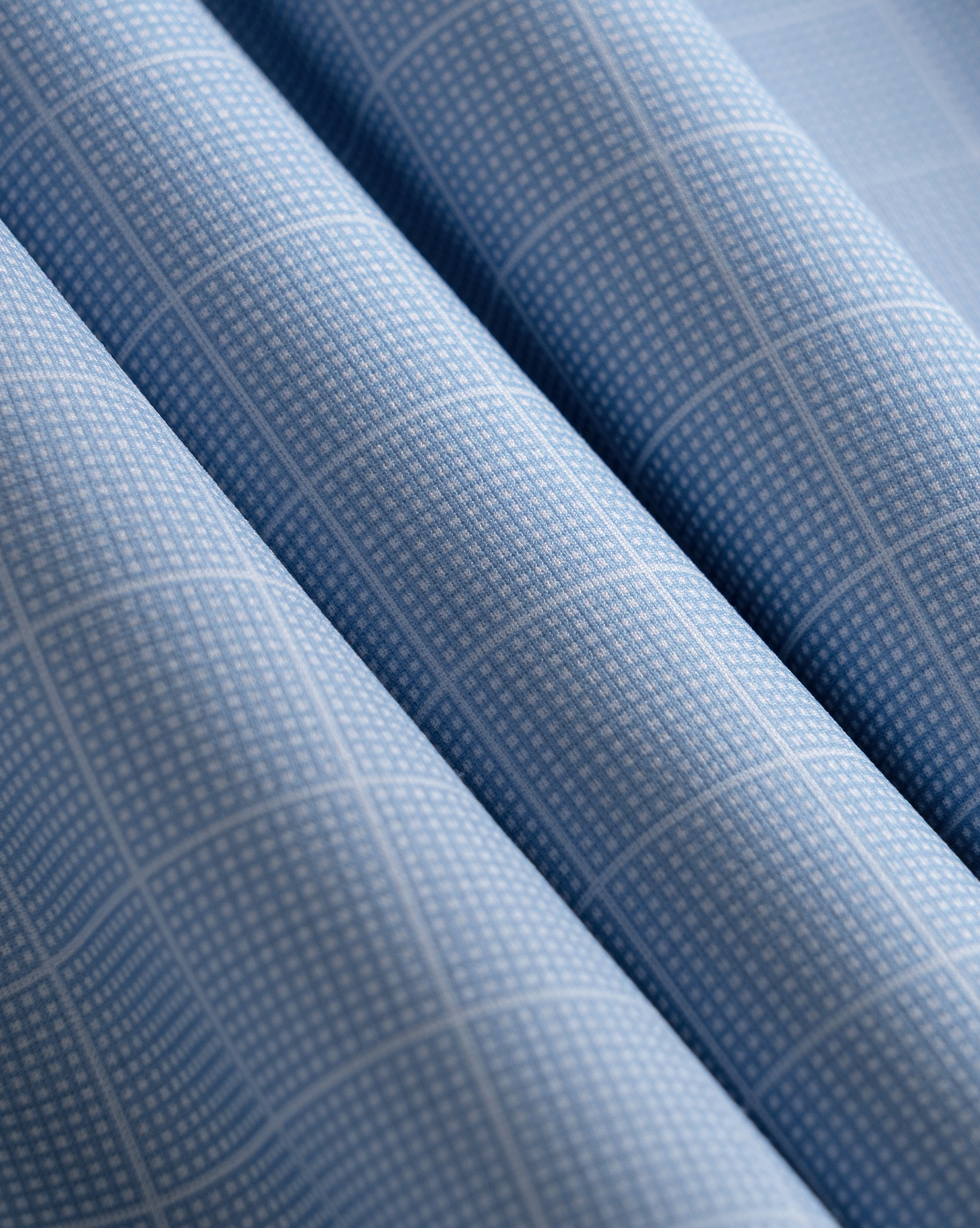 Light Blue Plaid Stretch Shirt