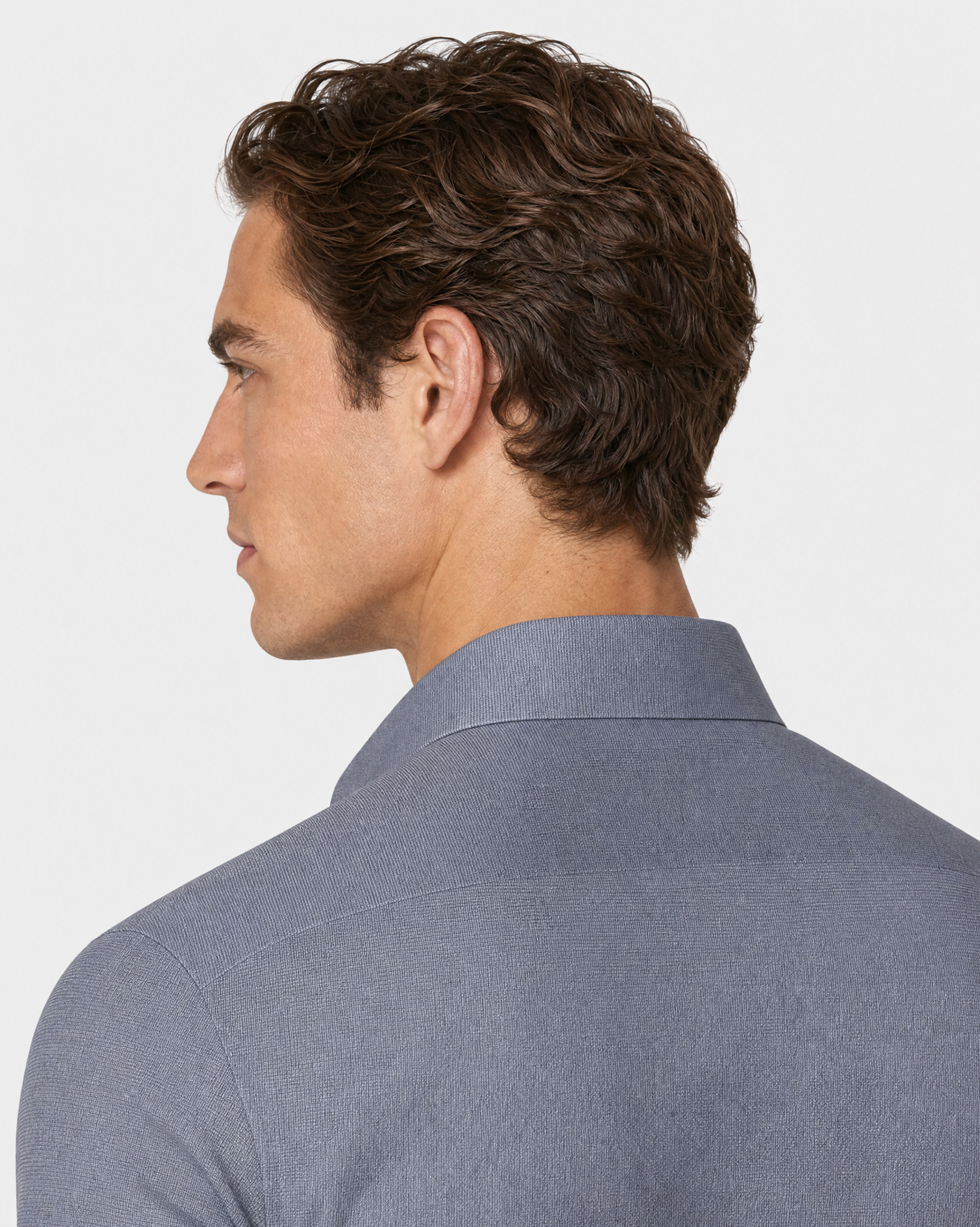 Prestige WarmTech Stretch Dress Shirt - Mist Blue Fine Stripe
