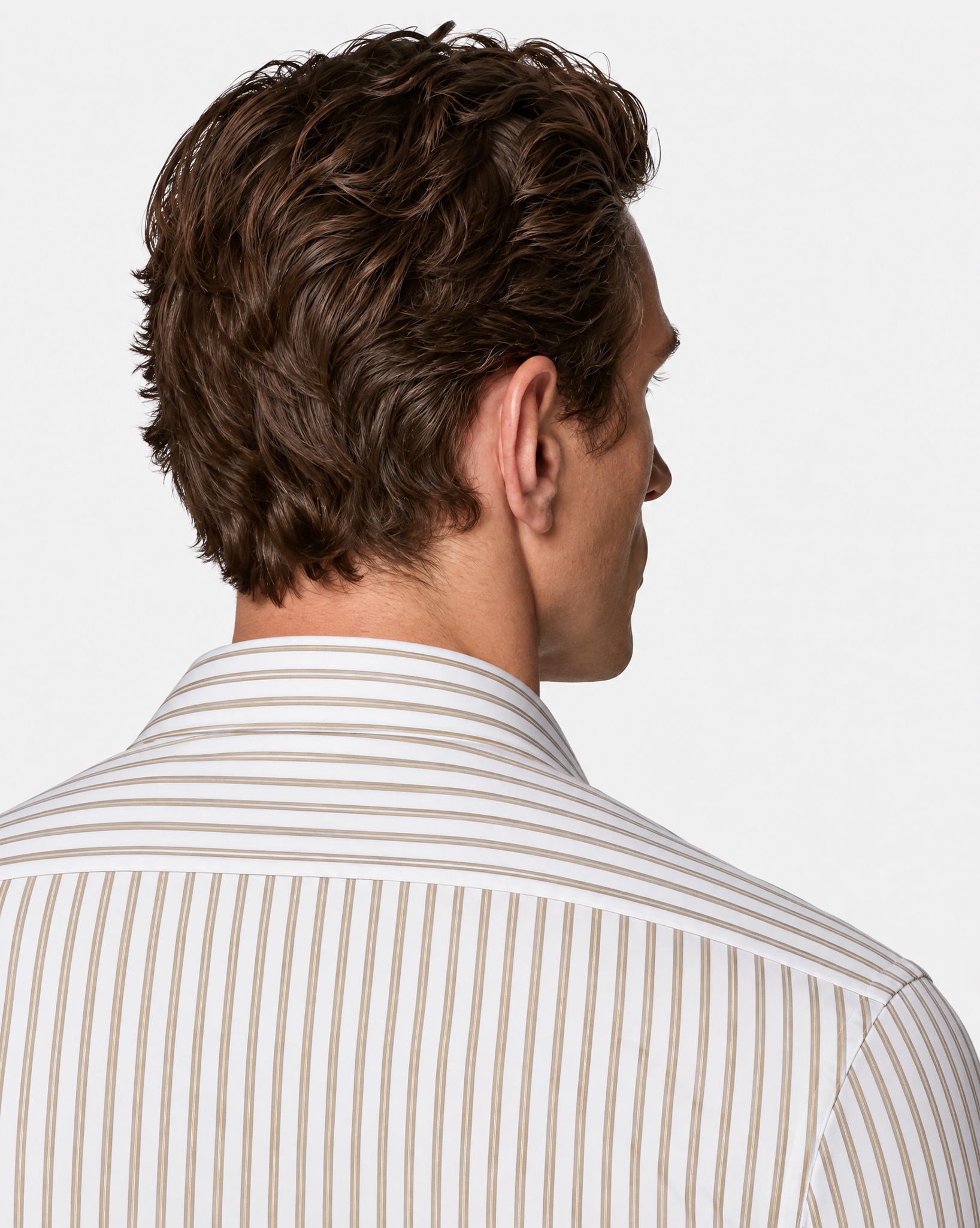 Prestige WarmTech Stretch Dress Shirt - Warm Mocha Stripe
