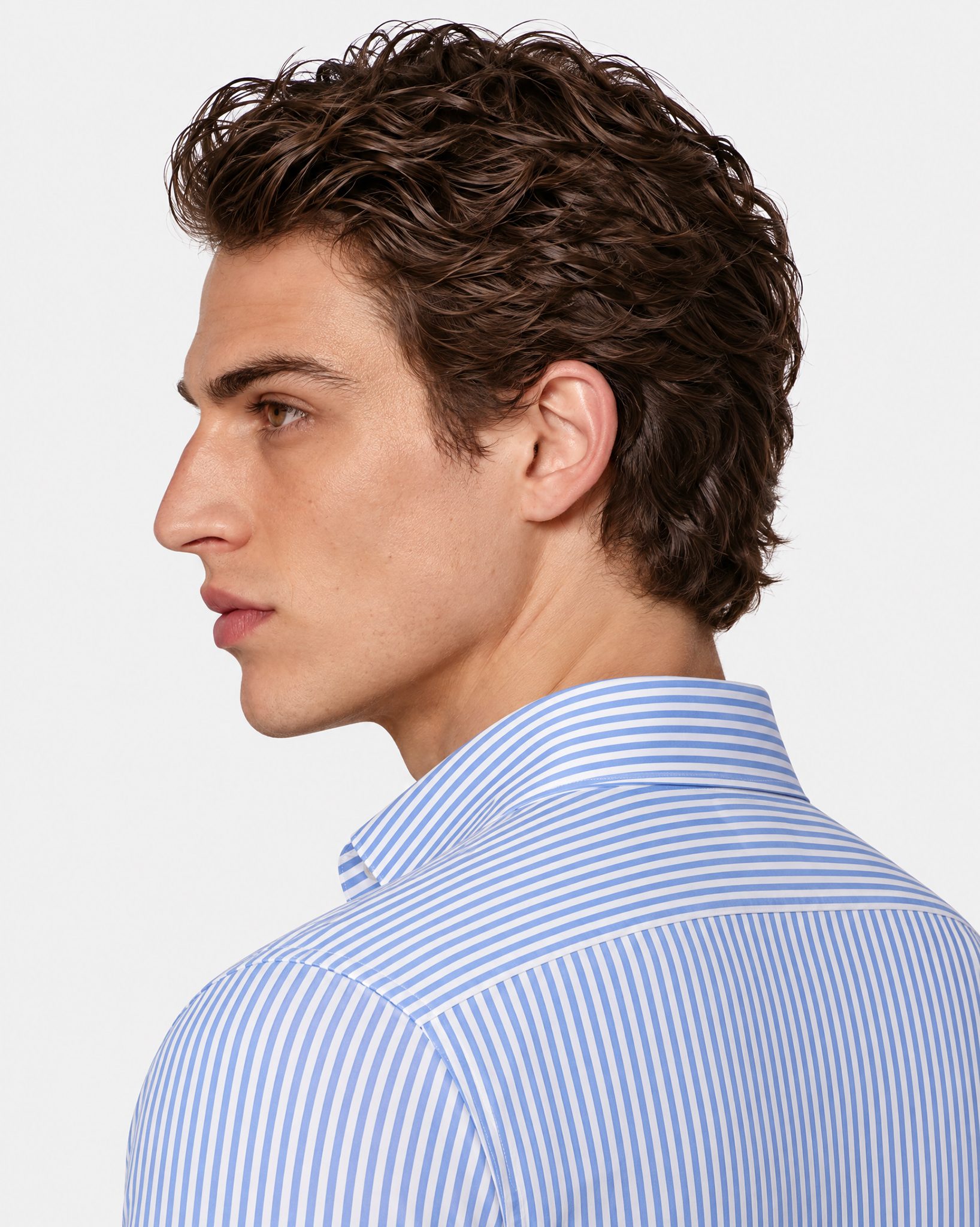 Prestige WarmTech Stretch Dress Shirt - Sky Blue Stripe