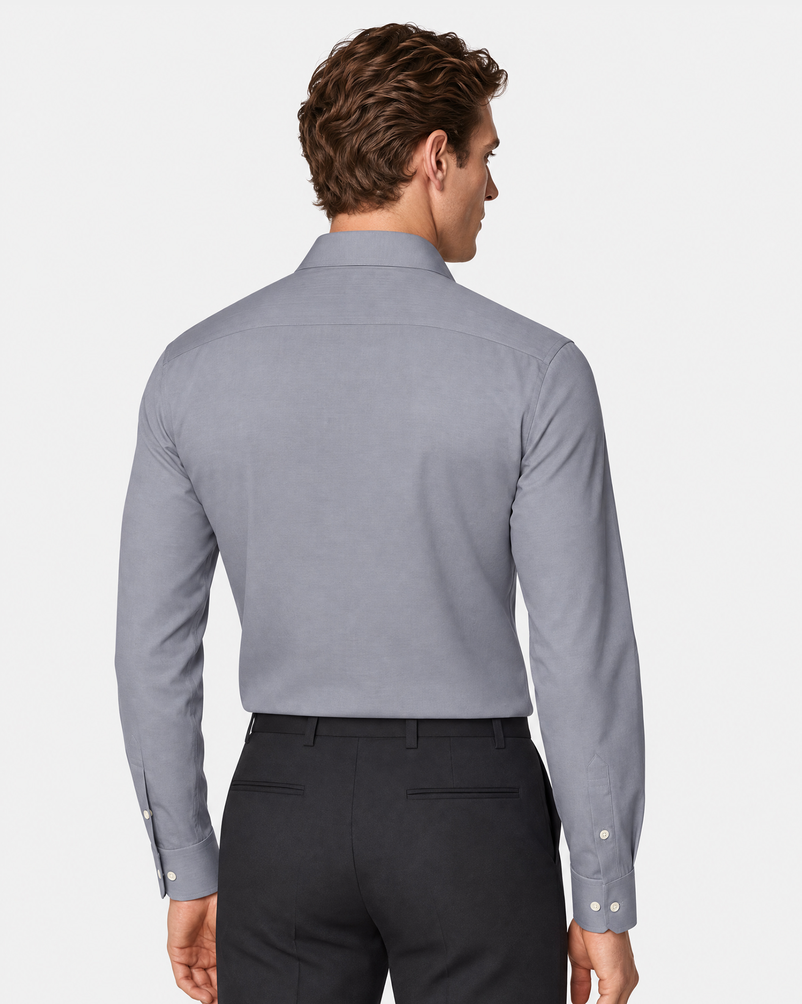 Prestige WarmTech Stretch Dress Shirt - Mist Blue Fine Stripe