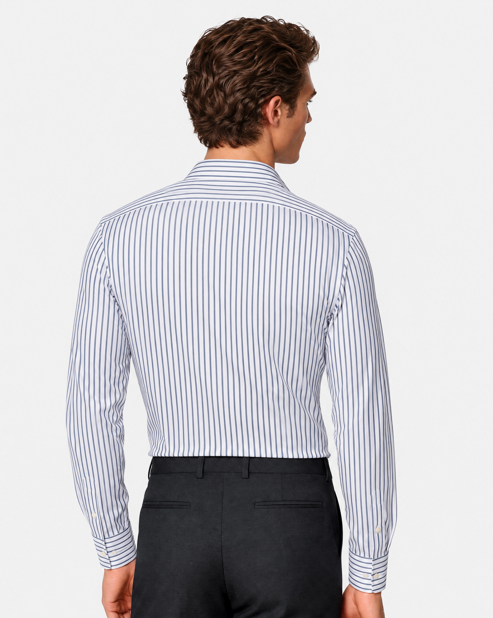 Prestige WarmTech Stretch Dress Shirt - Azure Blue Stripe