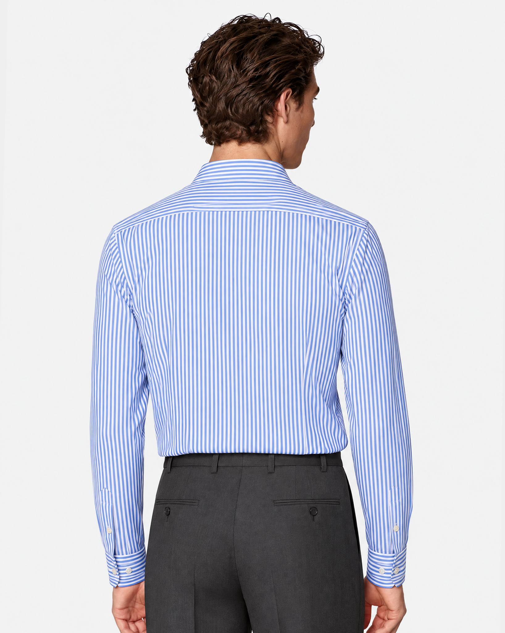 Prestige WarmTech Stretch Dress Shirt - Sky Blue Stripe