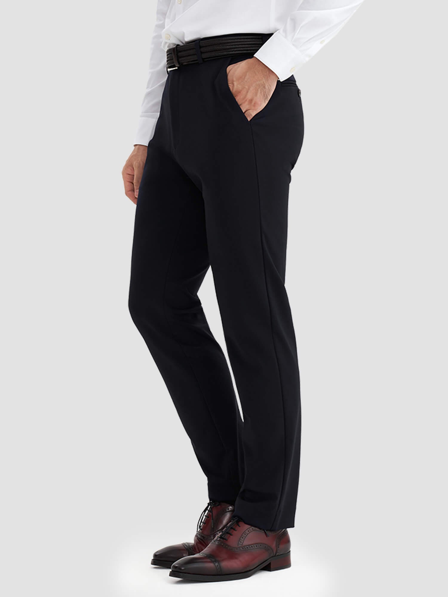 Night Sky Blue / Black Printed Cotton Stretch Dress Pants-OWN DREAM Shirts