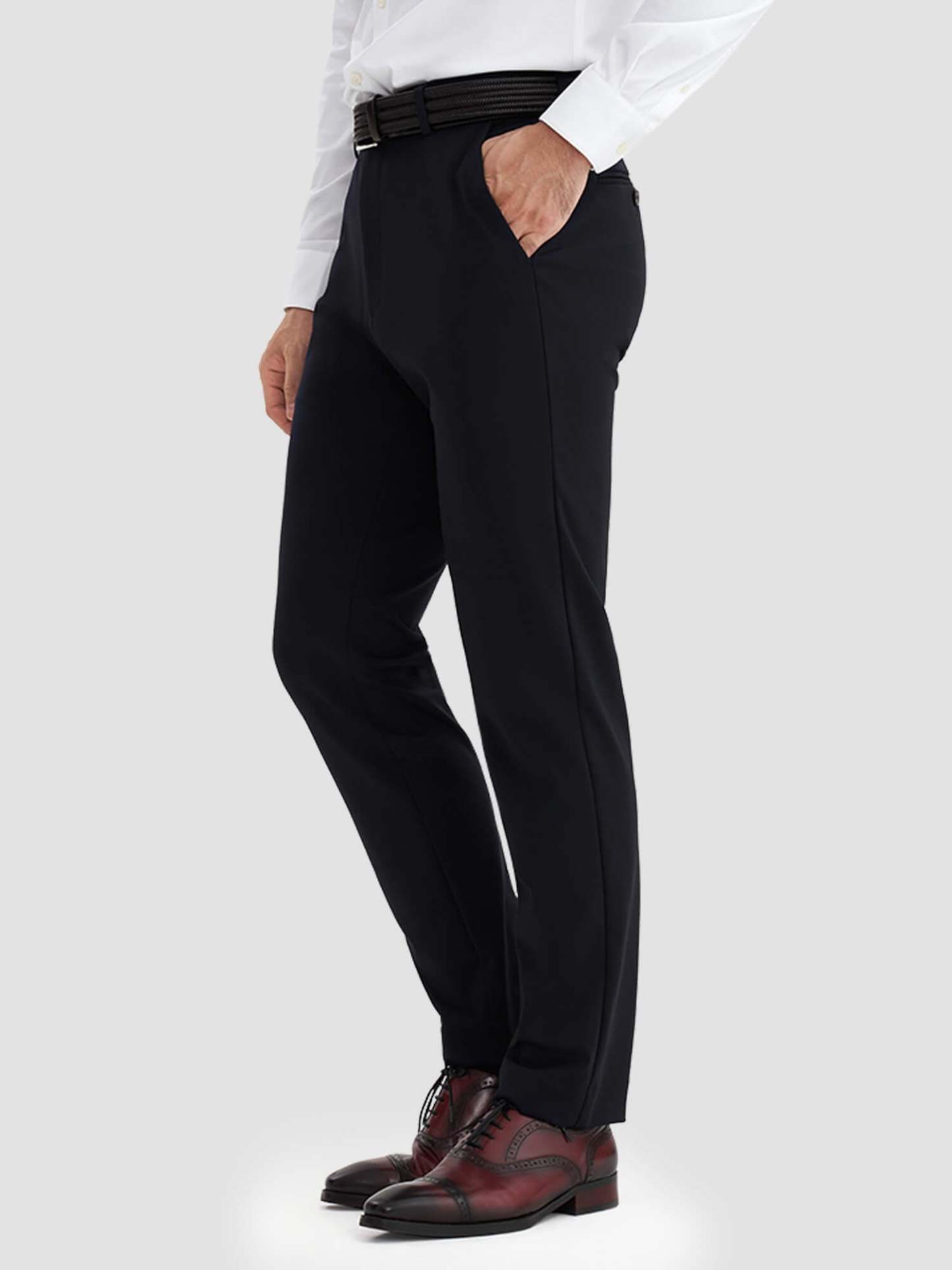 Night Sky Blue / Black Printed Cotton Stretch Dress Pants-OWN DREAM Shirts