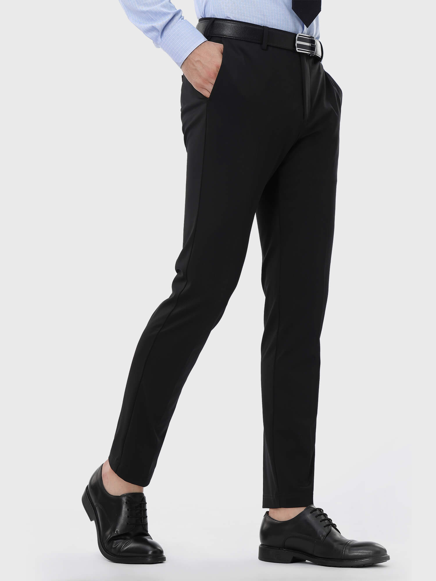 Black Gem Stretch Cotton Dress Pants-OWN DREAM Shirts