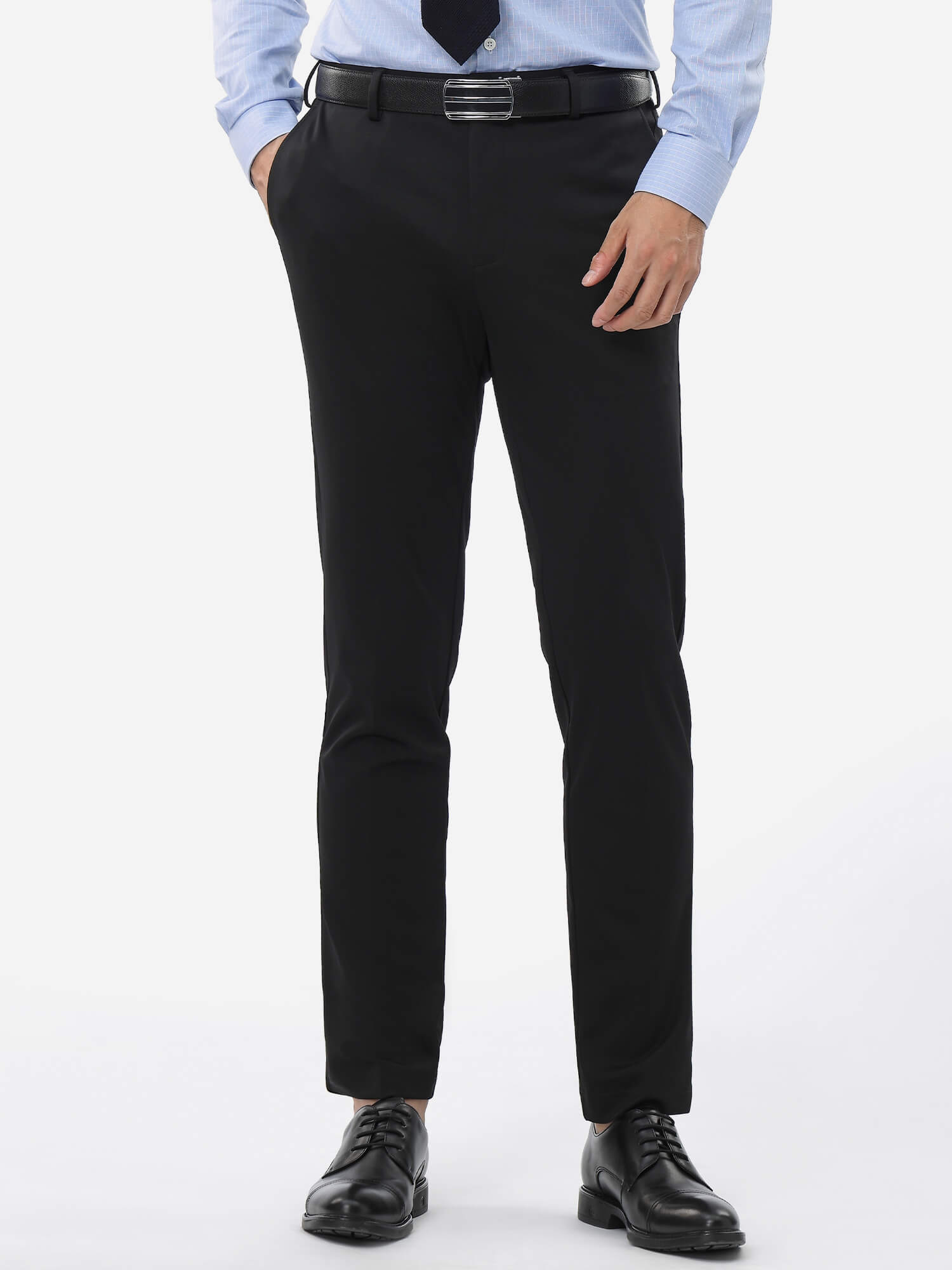 Black Gem Stretch Cotton Dress Pants-Own Dream Shirts-Dress Shirts for Men