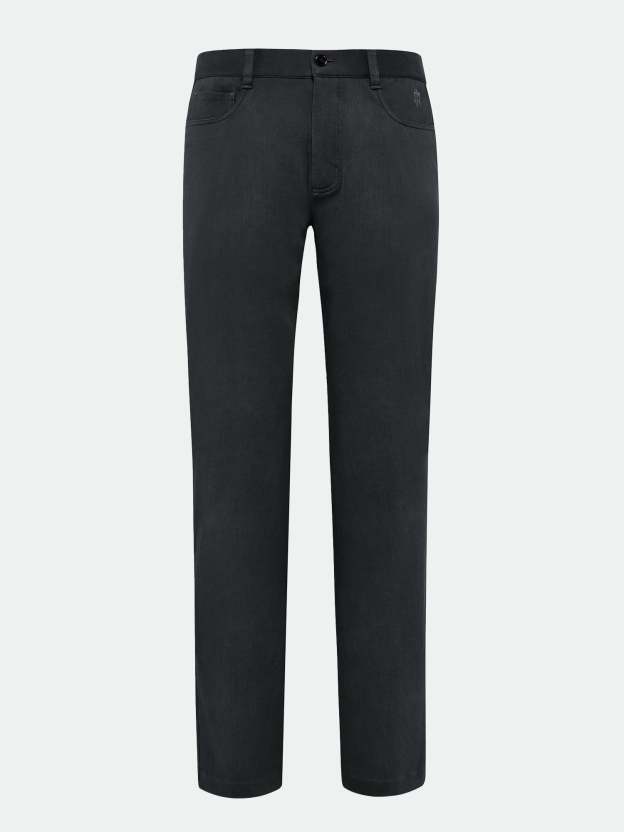Silver Dragon Black Stretch Casual Pants-OWN DREAM Shirts