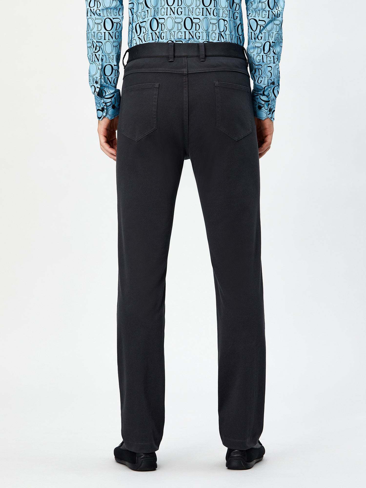 Silver Dragon Black Stretch Casual Pants-OWN DREAM Shirts