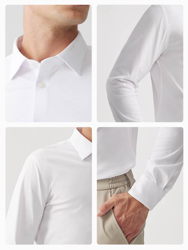 Polar White Stretch Shirt（Water, oil and stain resistant）-OWN DREAM Shirts