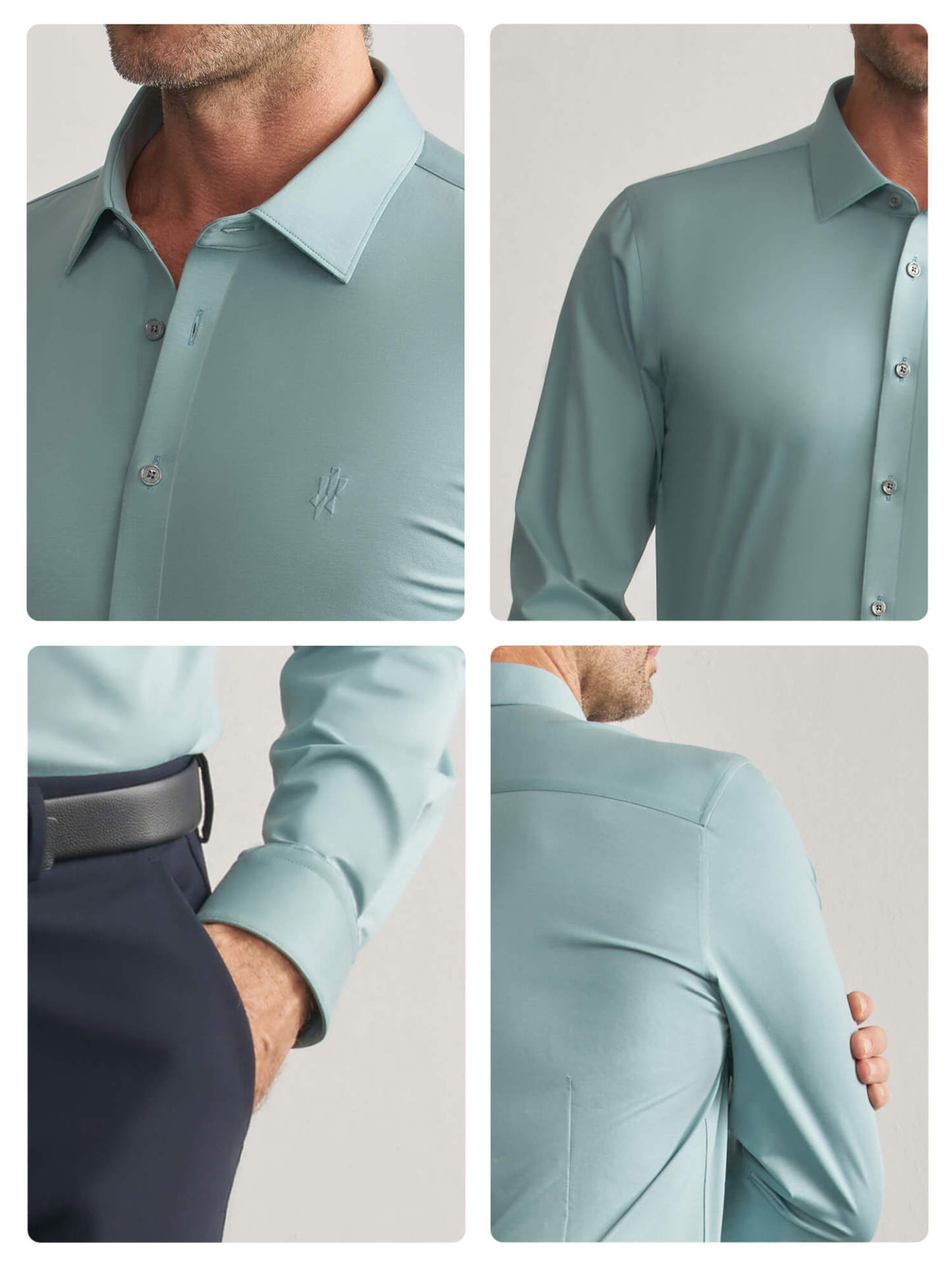 Cyan Luxurious Casual Stretch Shirt-OWN DREAM Shirts