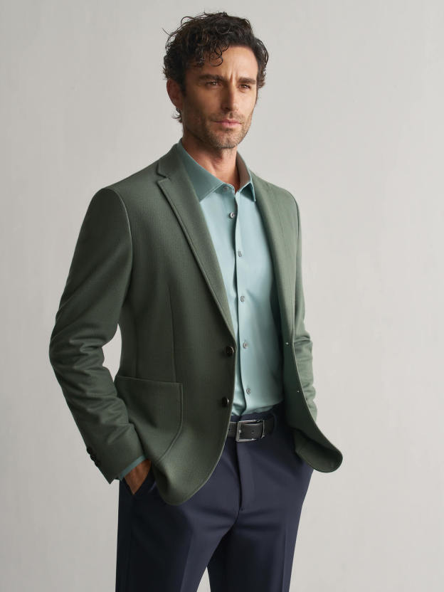 Cyan Luxurious Casual Stretch Shirt-OWN DREAM Shirts