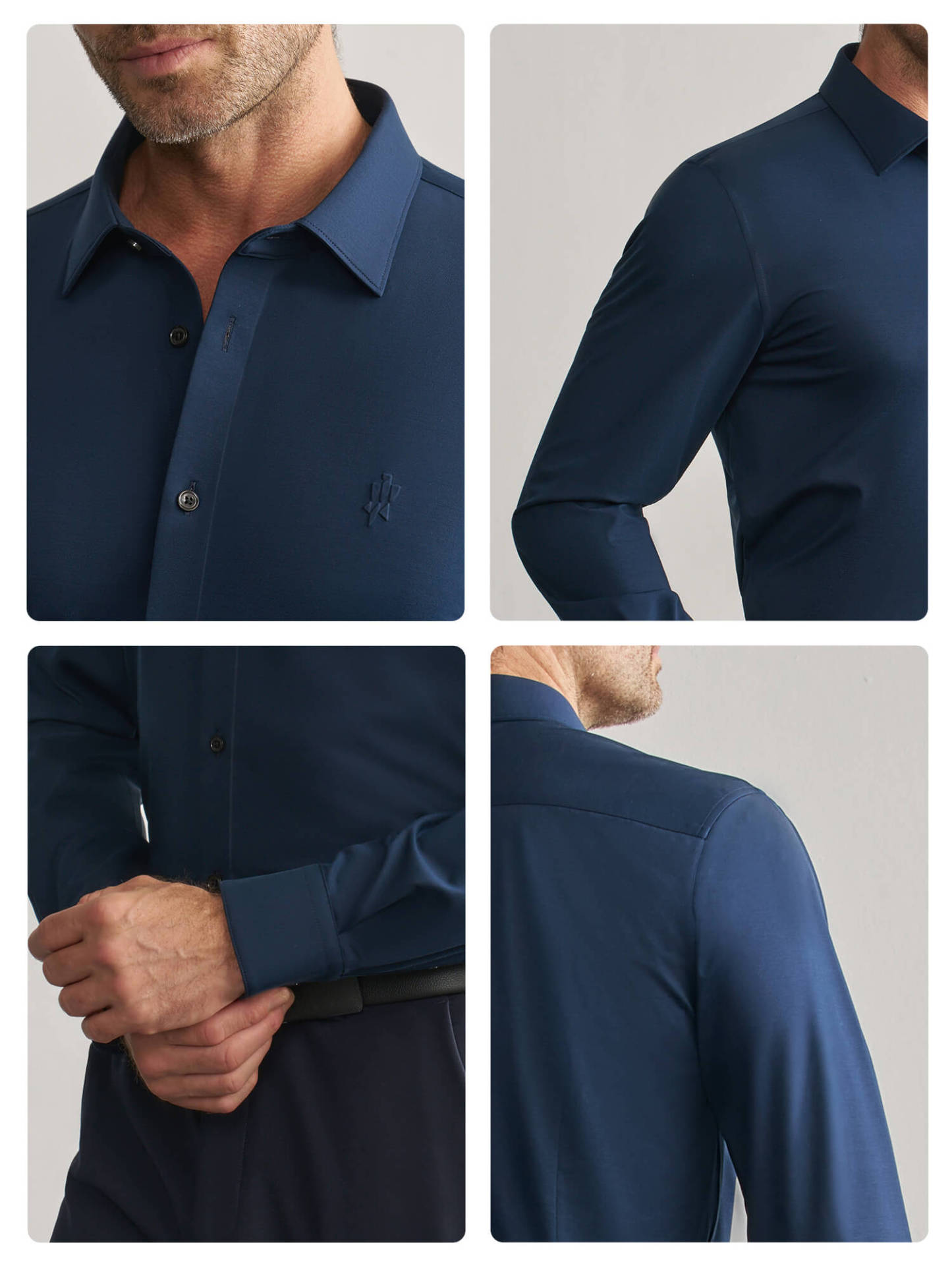 Hyland Gem Luxury Blue Stretch Shirt-OWN DREAM Shirts