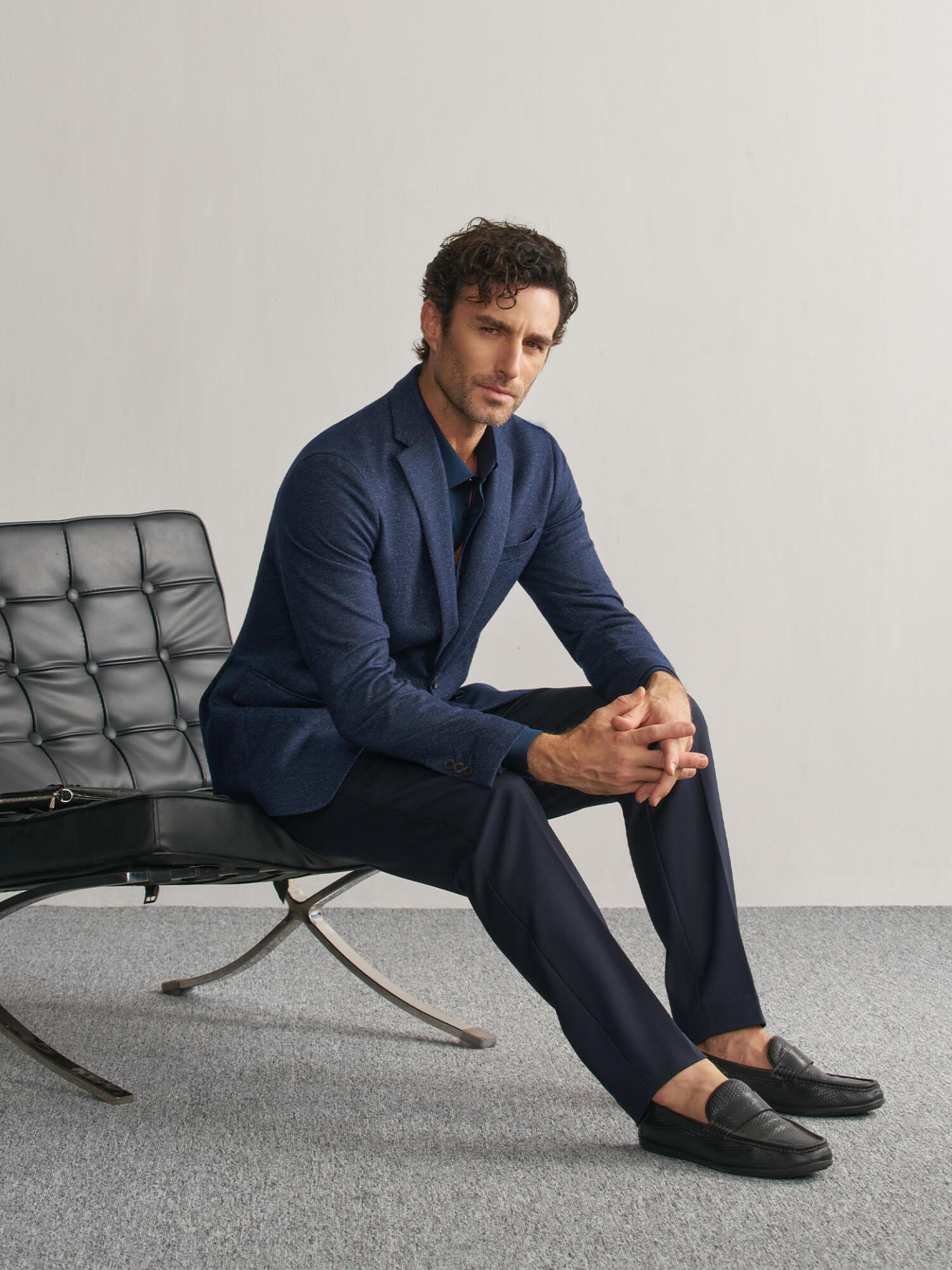 Hyland Gem Luxury Blue Stretch Shirt-OWN DREAM Shirts