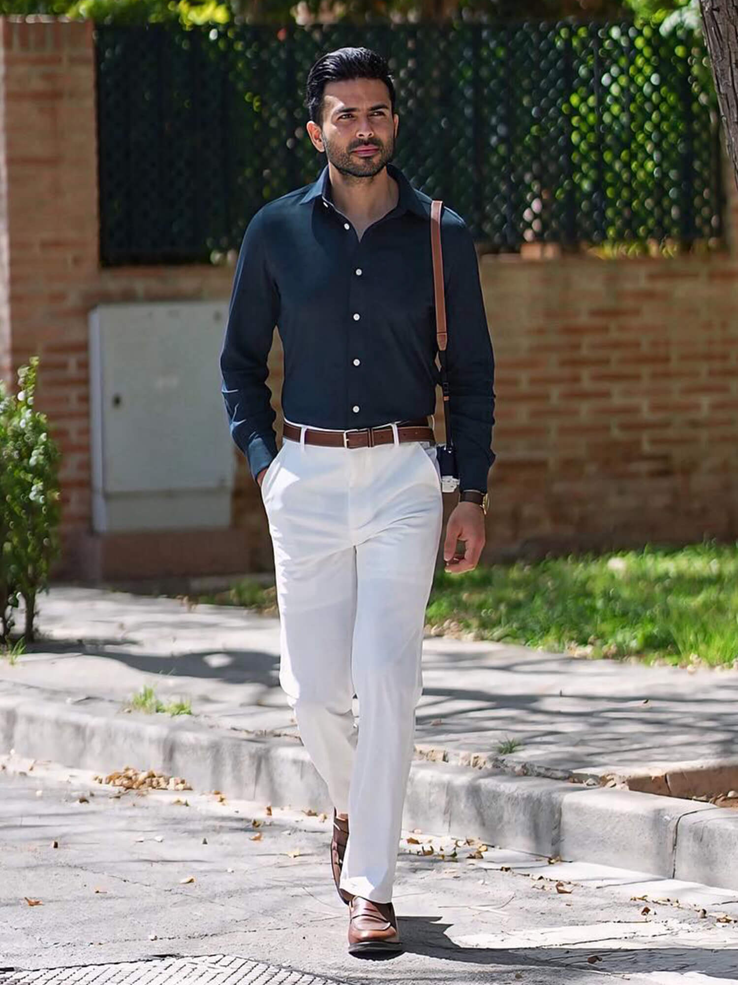 Hyland Gem Luxury Blue Stretch Shirt-OWN DREAM Shirts