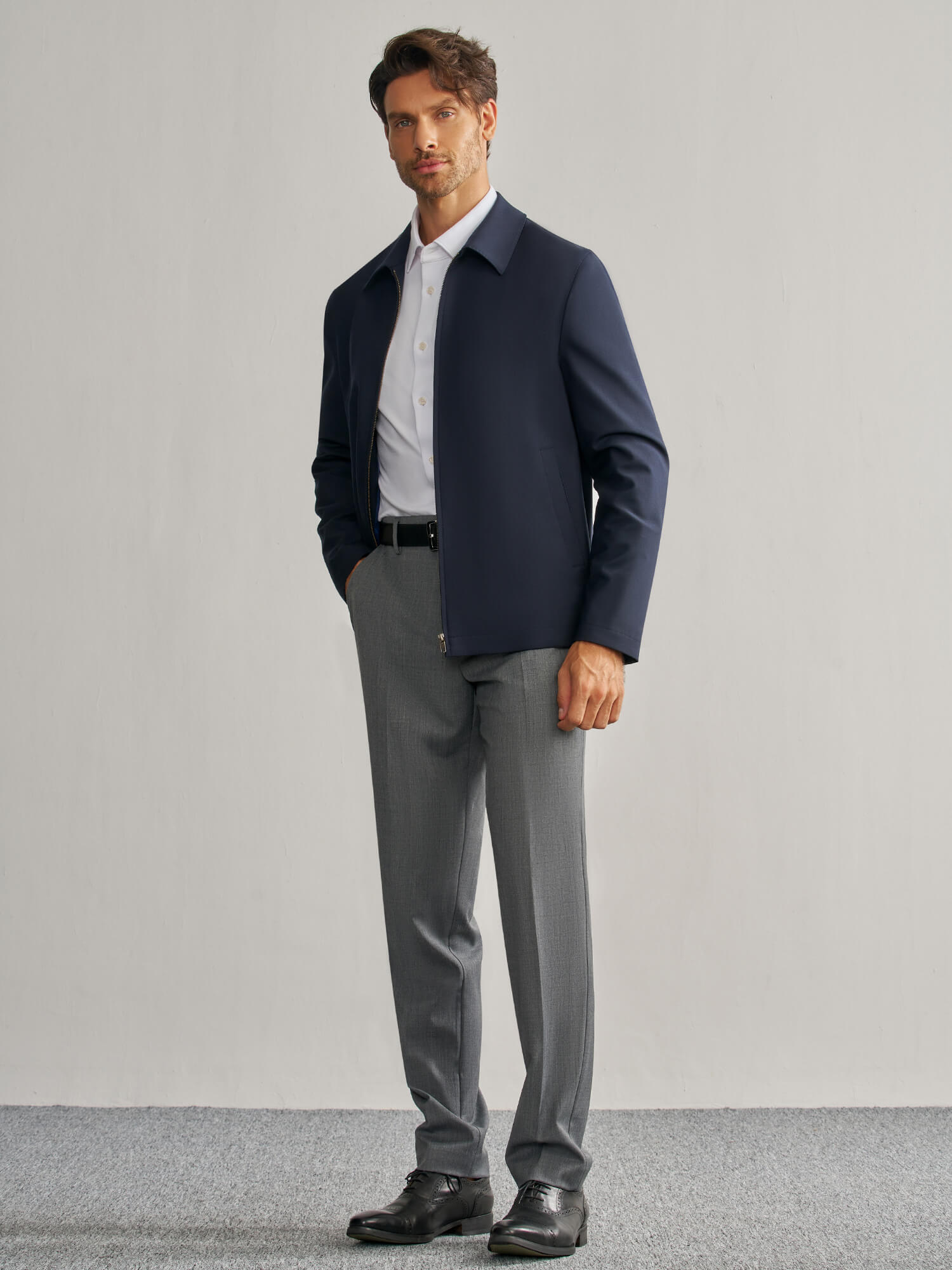 OWN DREAM Luxurious Soft White Stretch Shirt-Own Dream Shirts-Dress Shirts for Men