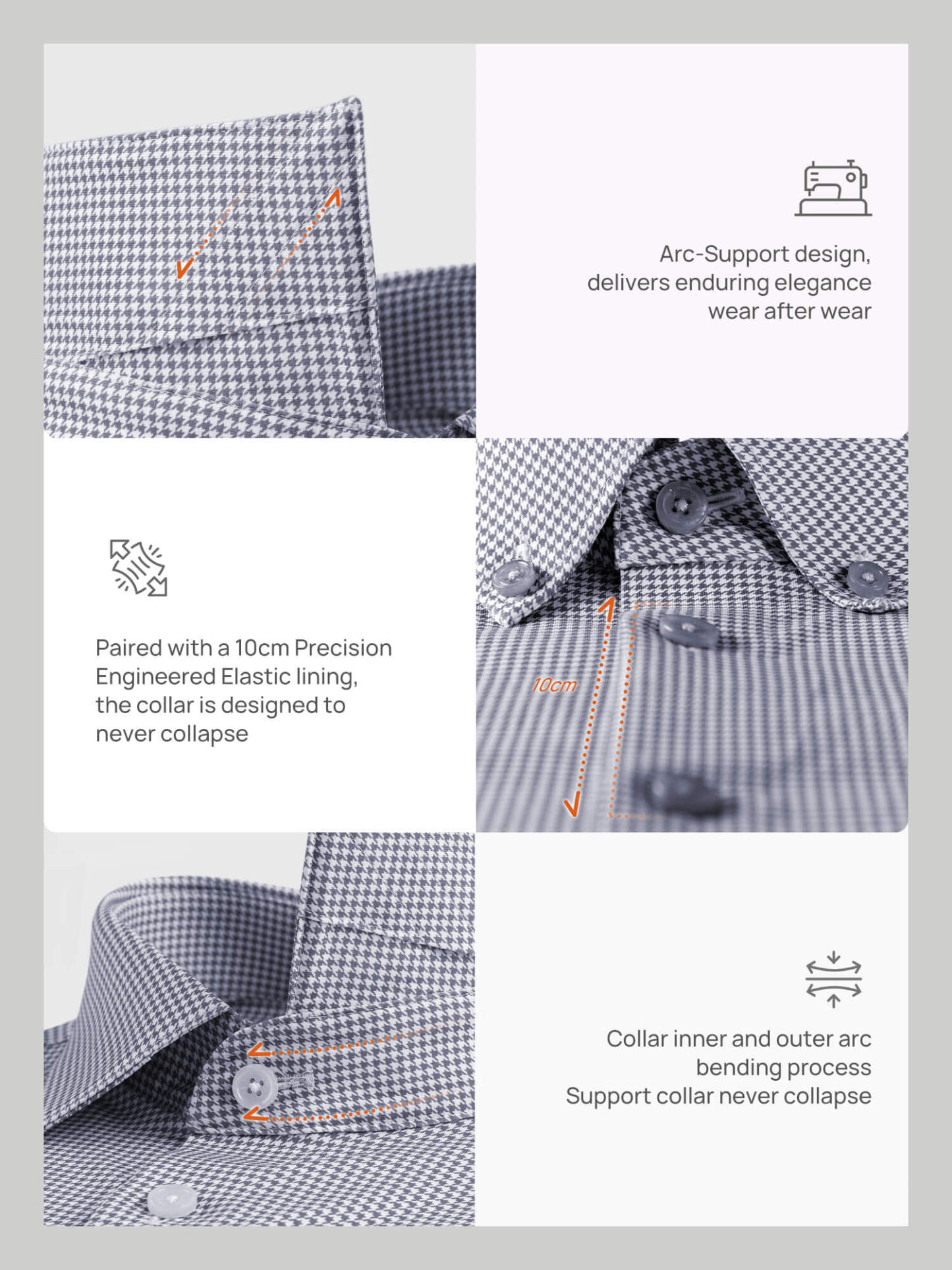 Luxurious Plaid Gray Stretch Shirt