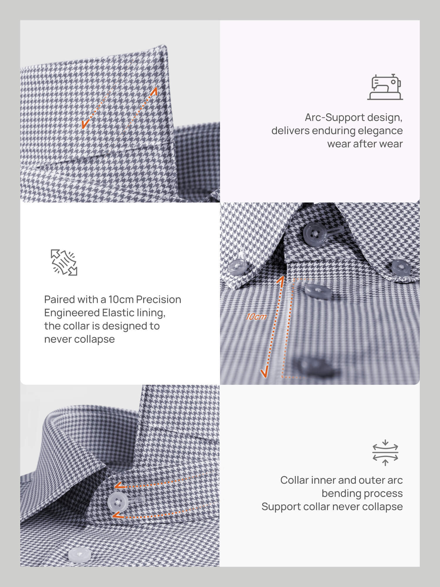 Luxurious Plaid Gray Stretch Shirt