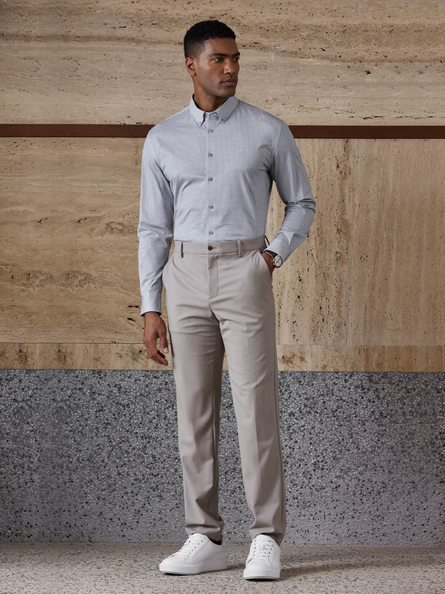 Sky City Plaid Luxury Soft Stretch Shirt