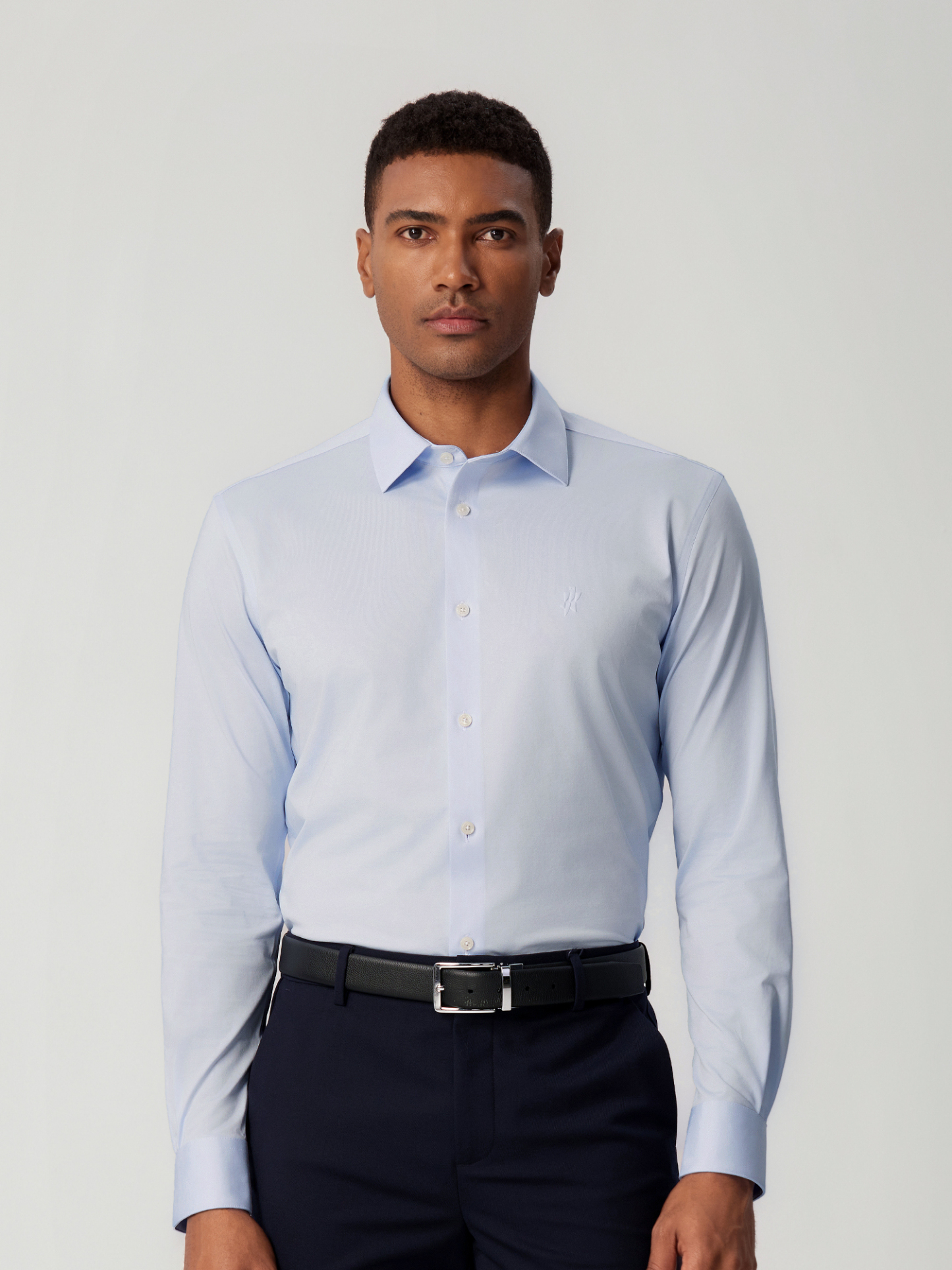 Non-Iron High-Stretch Blue Shirt