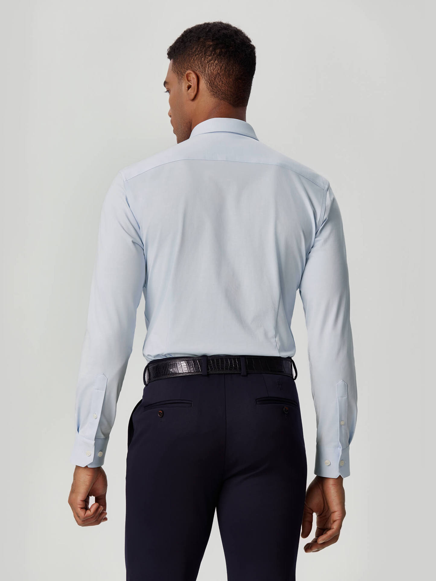 Non-Iron Stretch Supima Blue Shirt