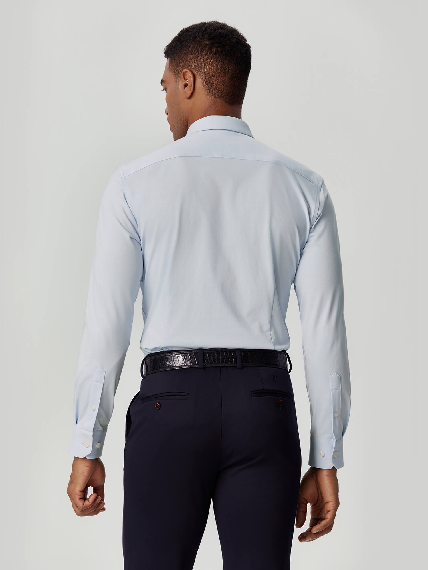 Non-Iron Stretch Supima Blue Shirt