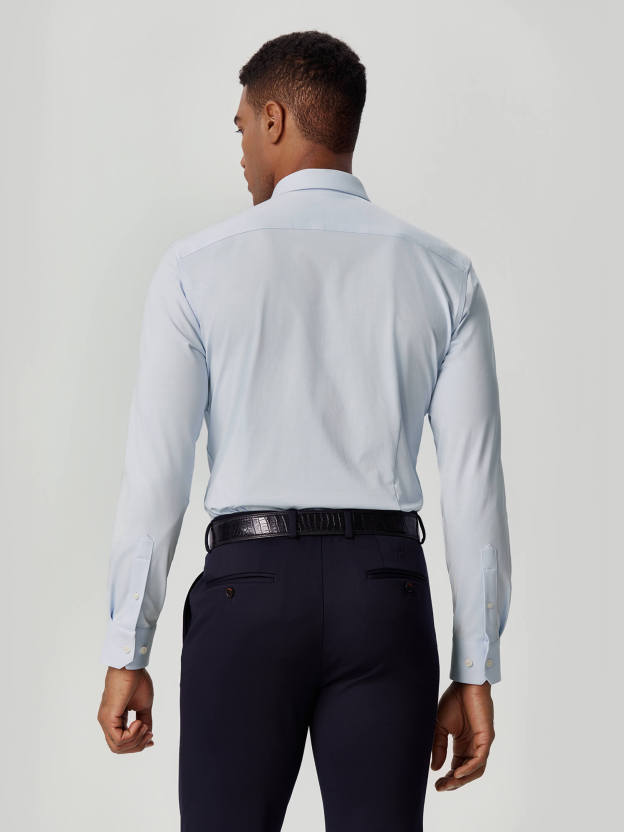 Non-Iron Stretch Supima Blue Shirt