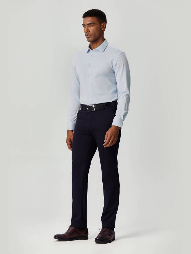 Non-Iron Stretch Supima Blue Shirt