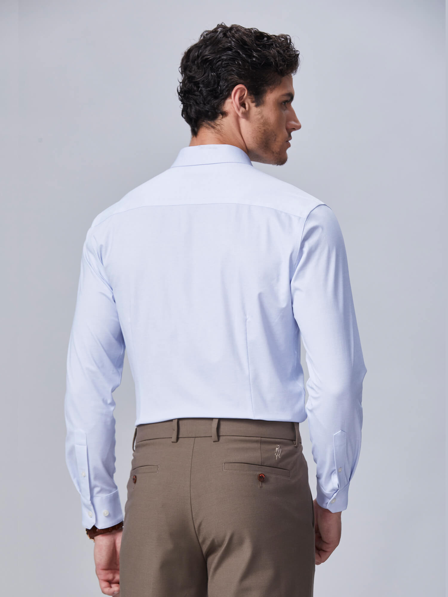 S30 Frost Mist Blue High-Stretch Shirt-Own Dream Shirts-Dress Shirts for Men