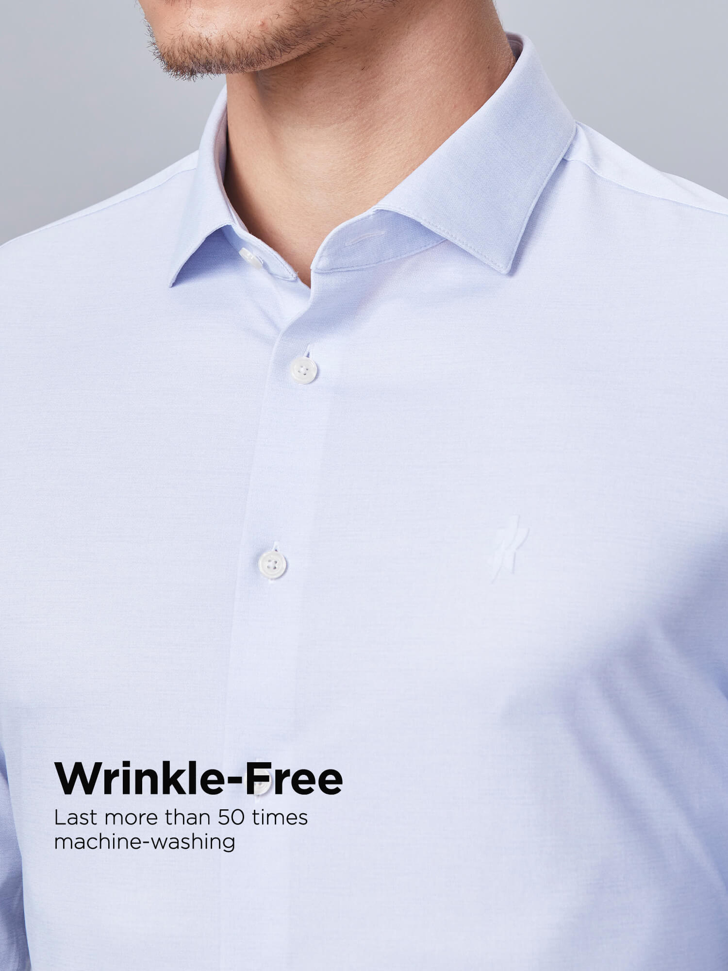 S30 Frost Mist Blue High-Stretch Shirt-Own Dream Shirts-Dress Shirts for Men