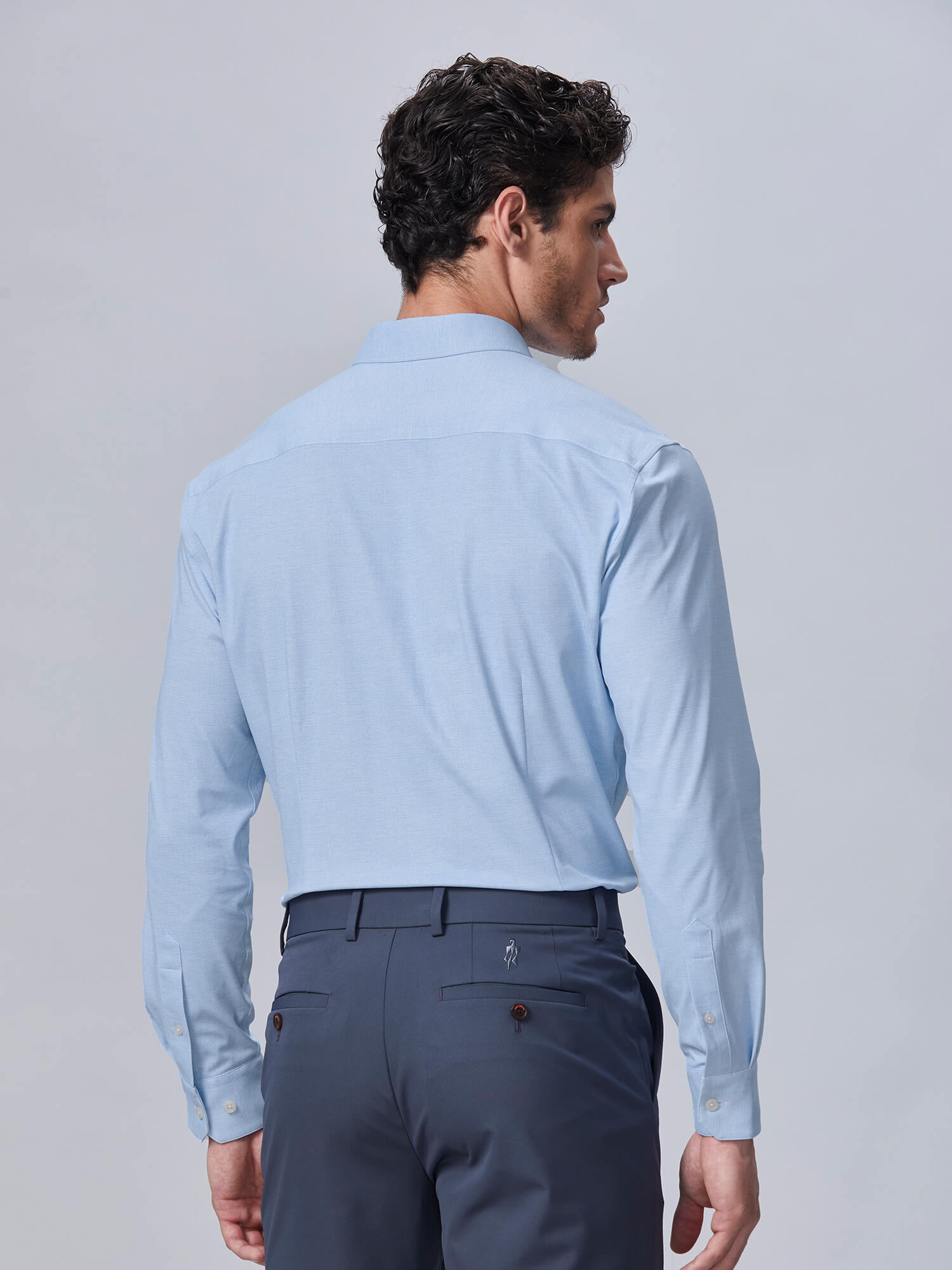 S30 Sicilian Blue High-Stretch Shirt-Own Dream Shirts-Dress Shirts for Men