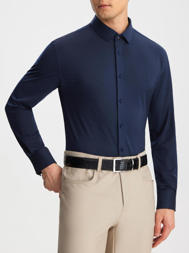 Starry Sky Blue Stretch Shirt-OWN DREAM Shirts