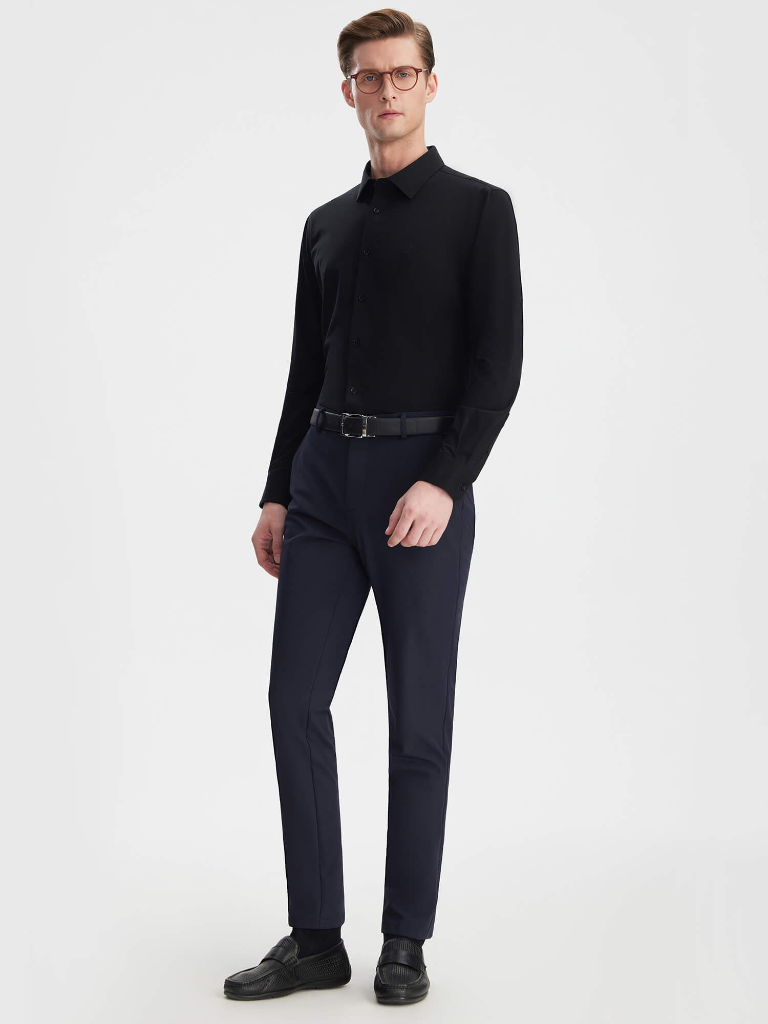 Ink Black Stretch Shirt-OWN DREAM Shirts