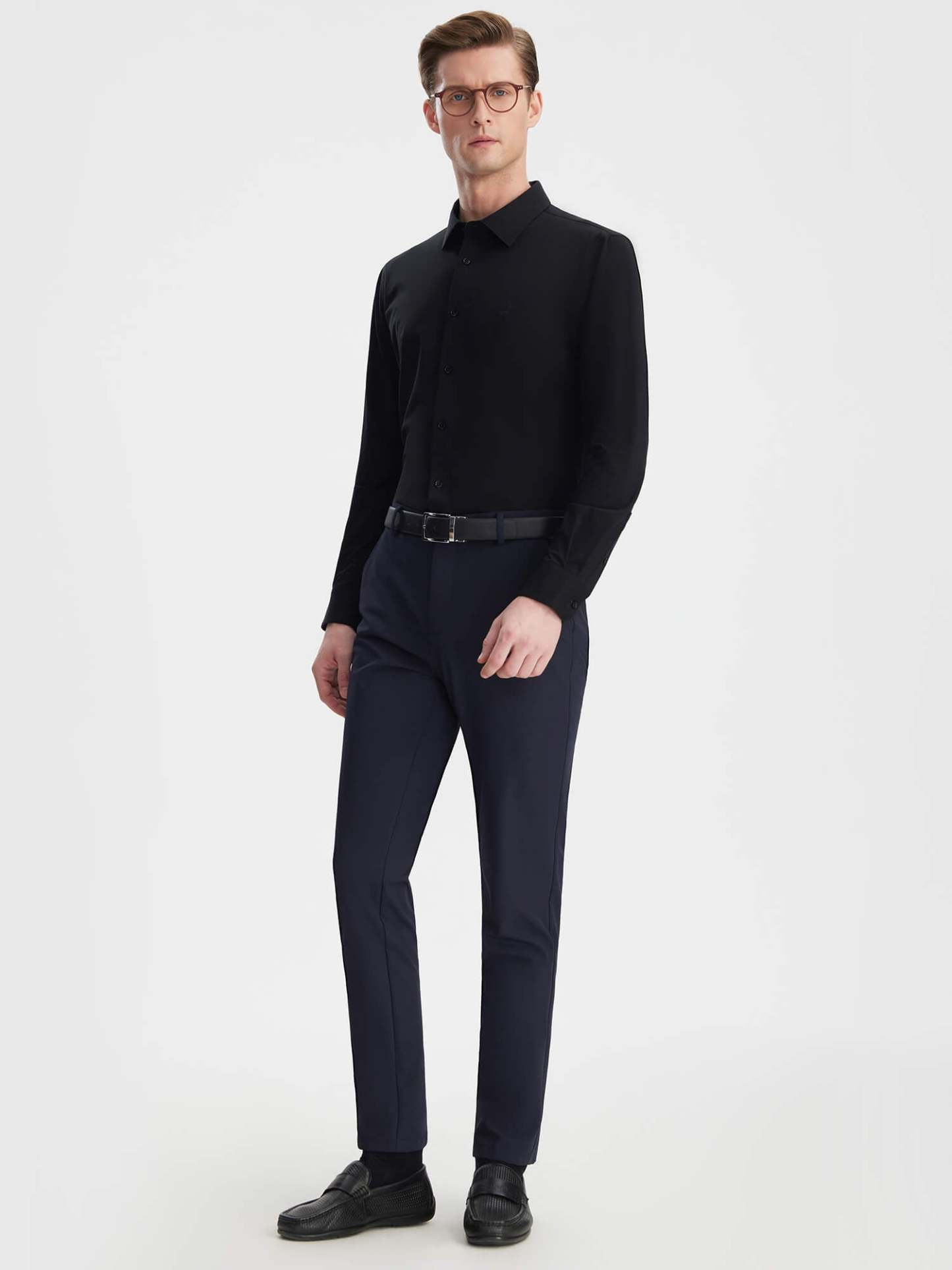 Ink Black Stretch Shirt-OWN DREAM Shirts