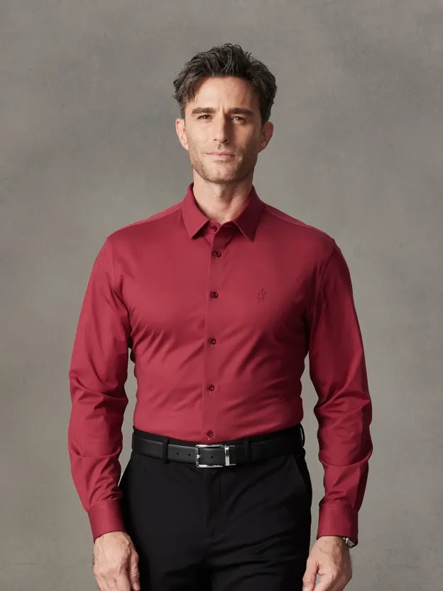 Bordeaux Red Stretch Shirt
