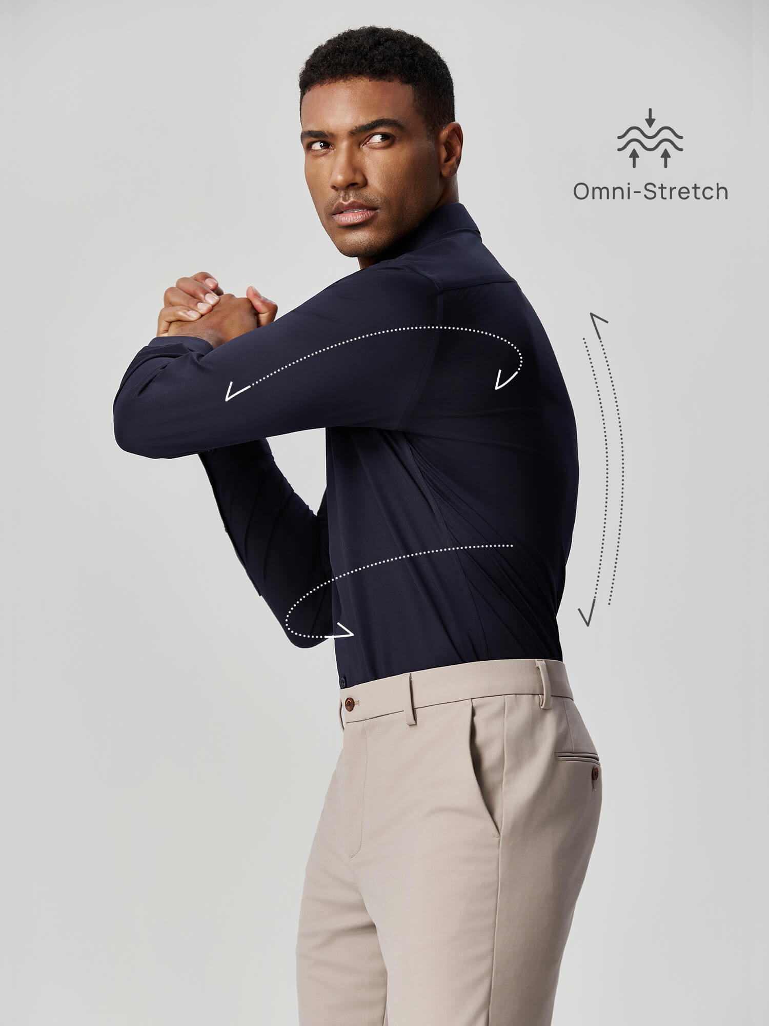 100S Thread Count Stretch Supima Dark Blue Shirt