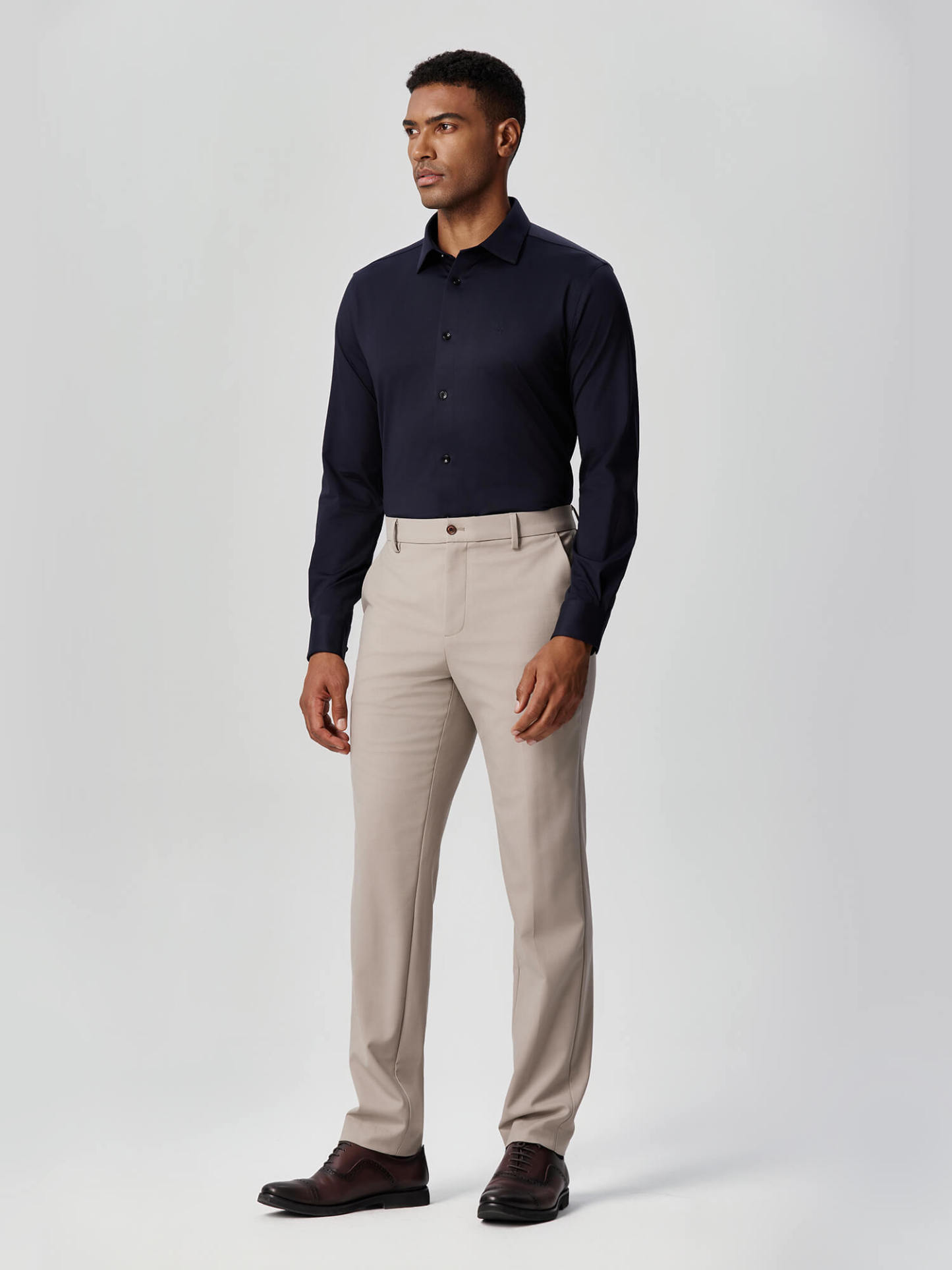 100S Thread Count Stretch Supima Dark Blue Shirt