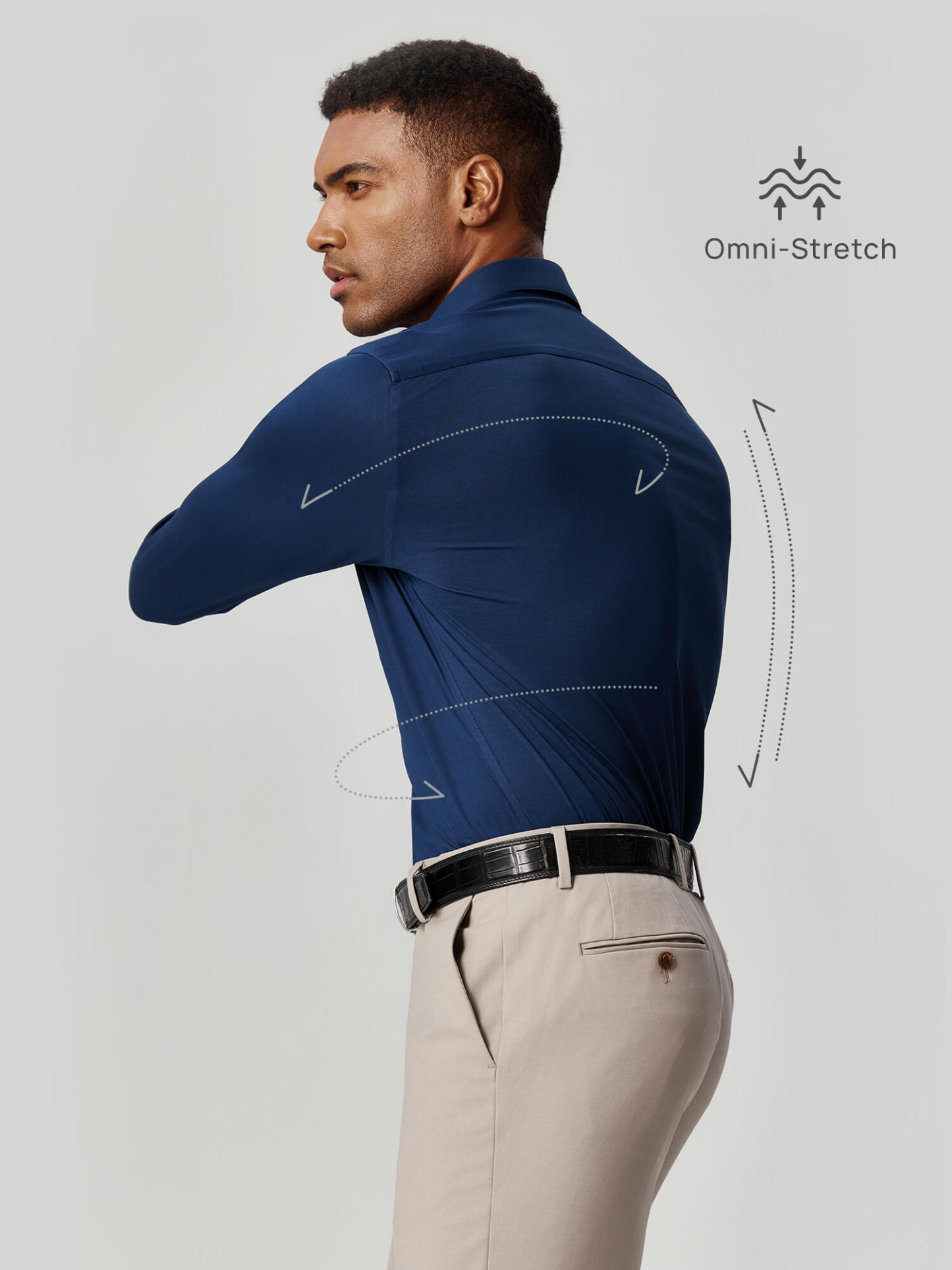 100S Thread Count Stretch Supima Navy Blue Shirt