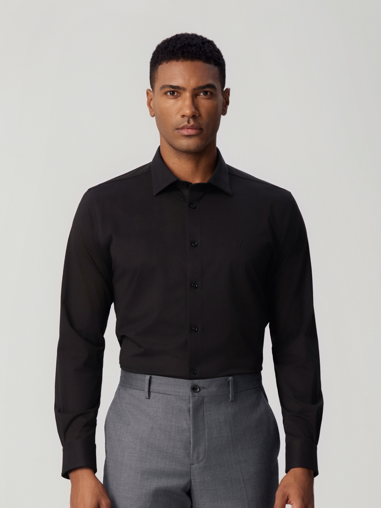 Non-Iron Stretch Black Shirt