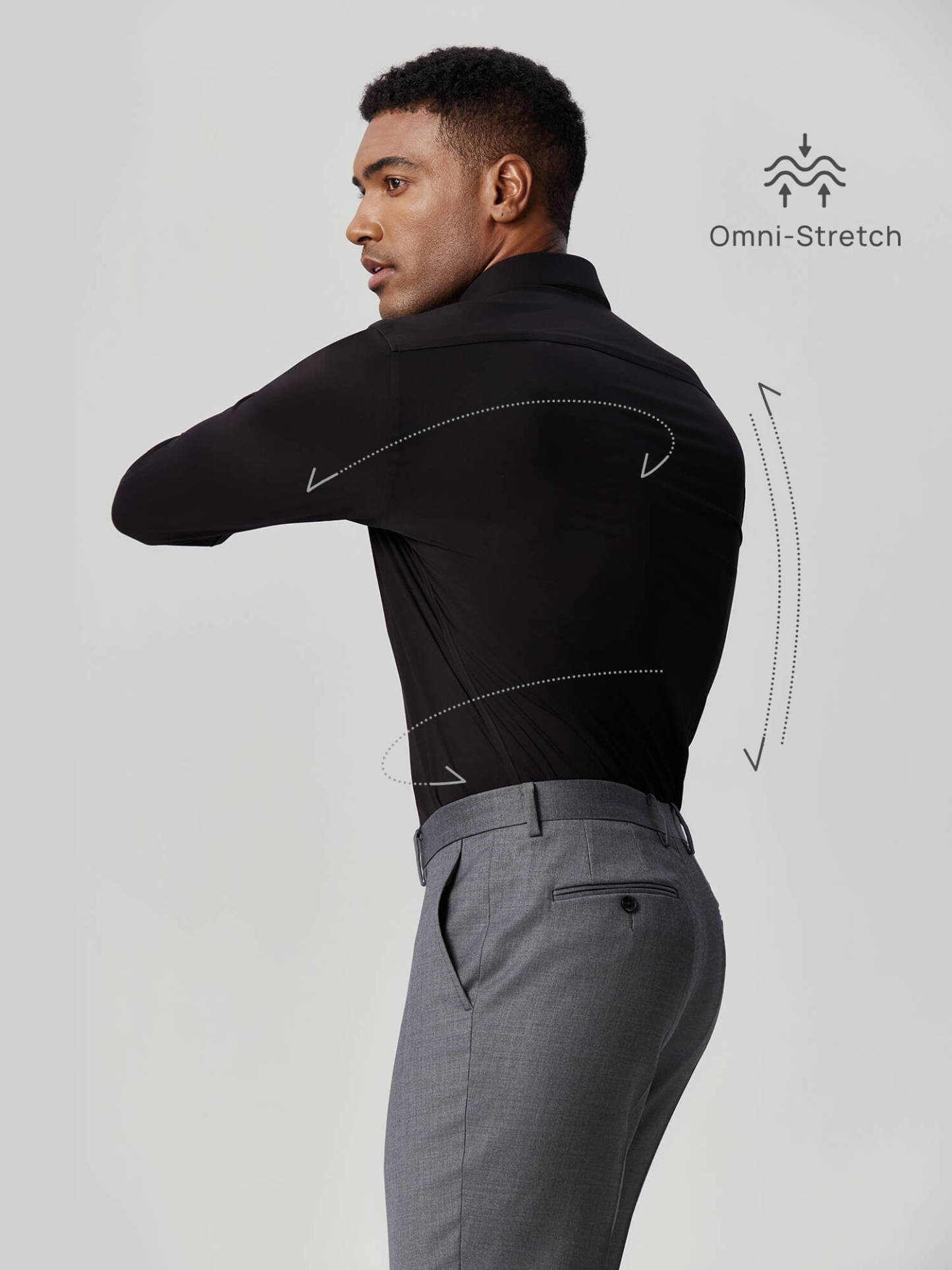 Non-Iron Stretch Black Shirt