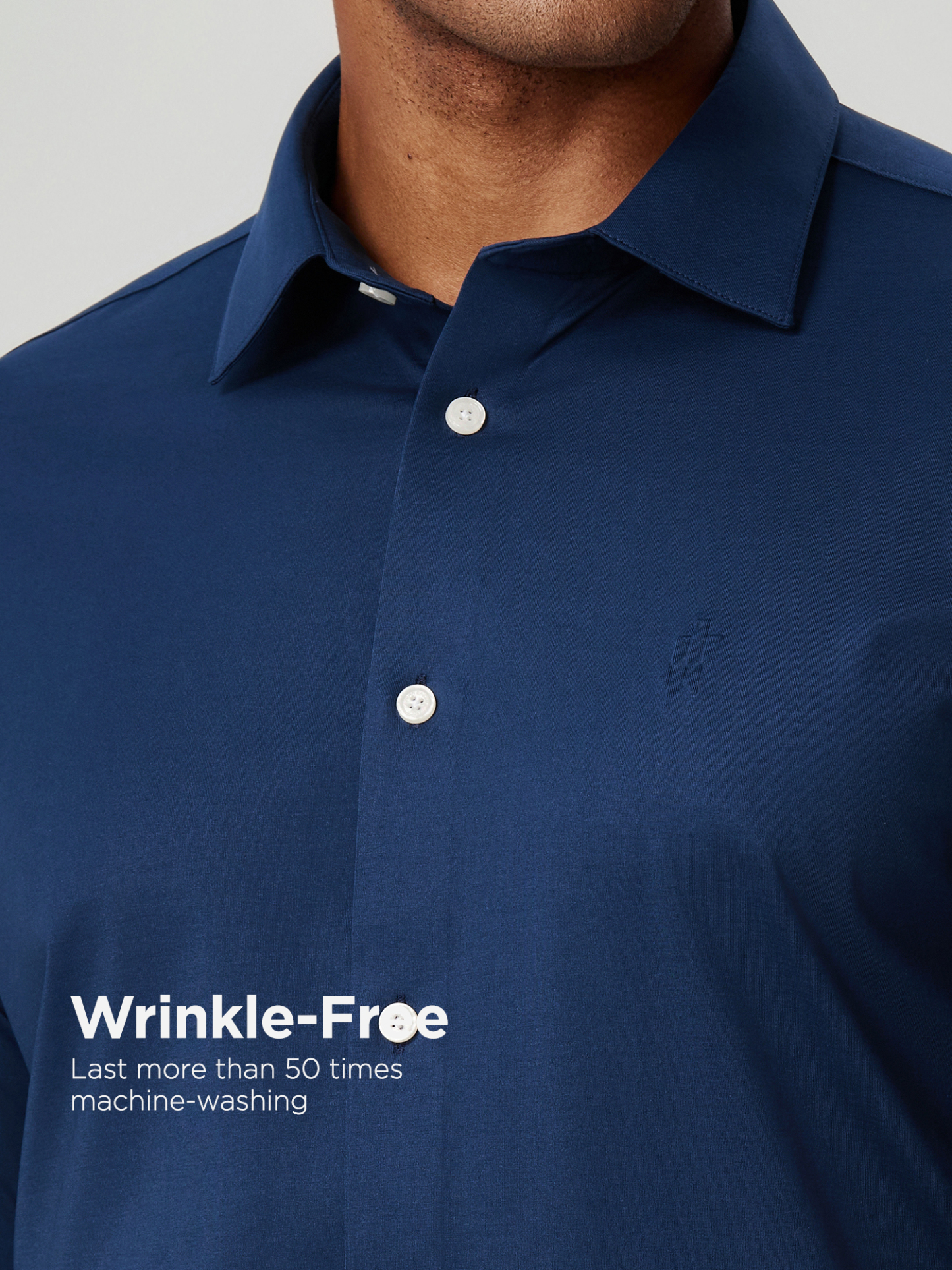 100S Thread Count High-Stretch Navy Blue Shirt