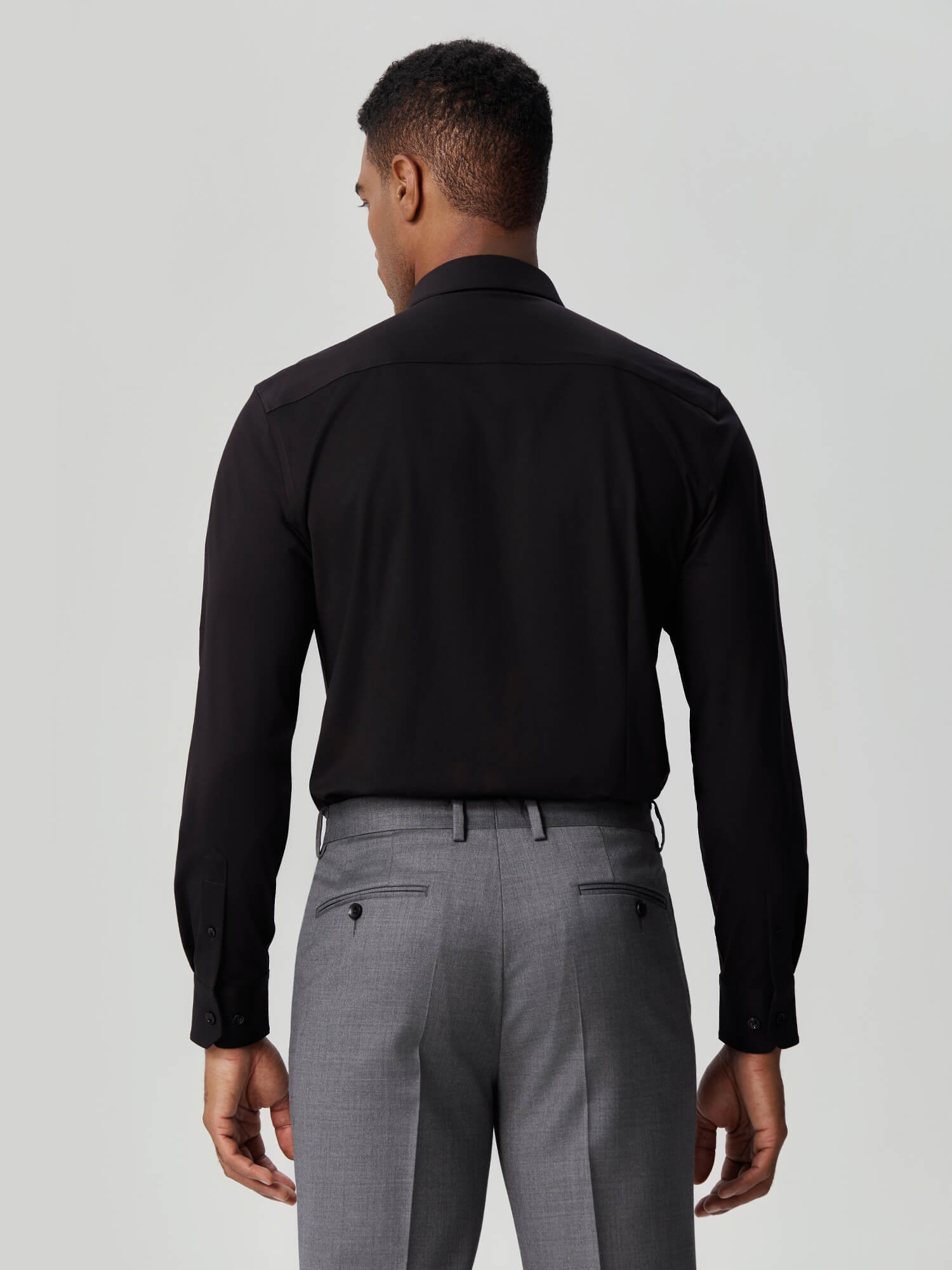 Non-Iron Stretch Black Shirt