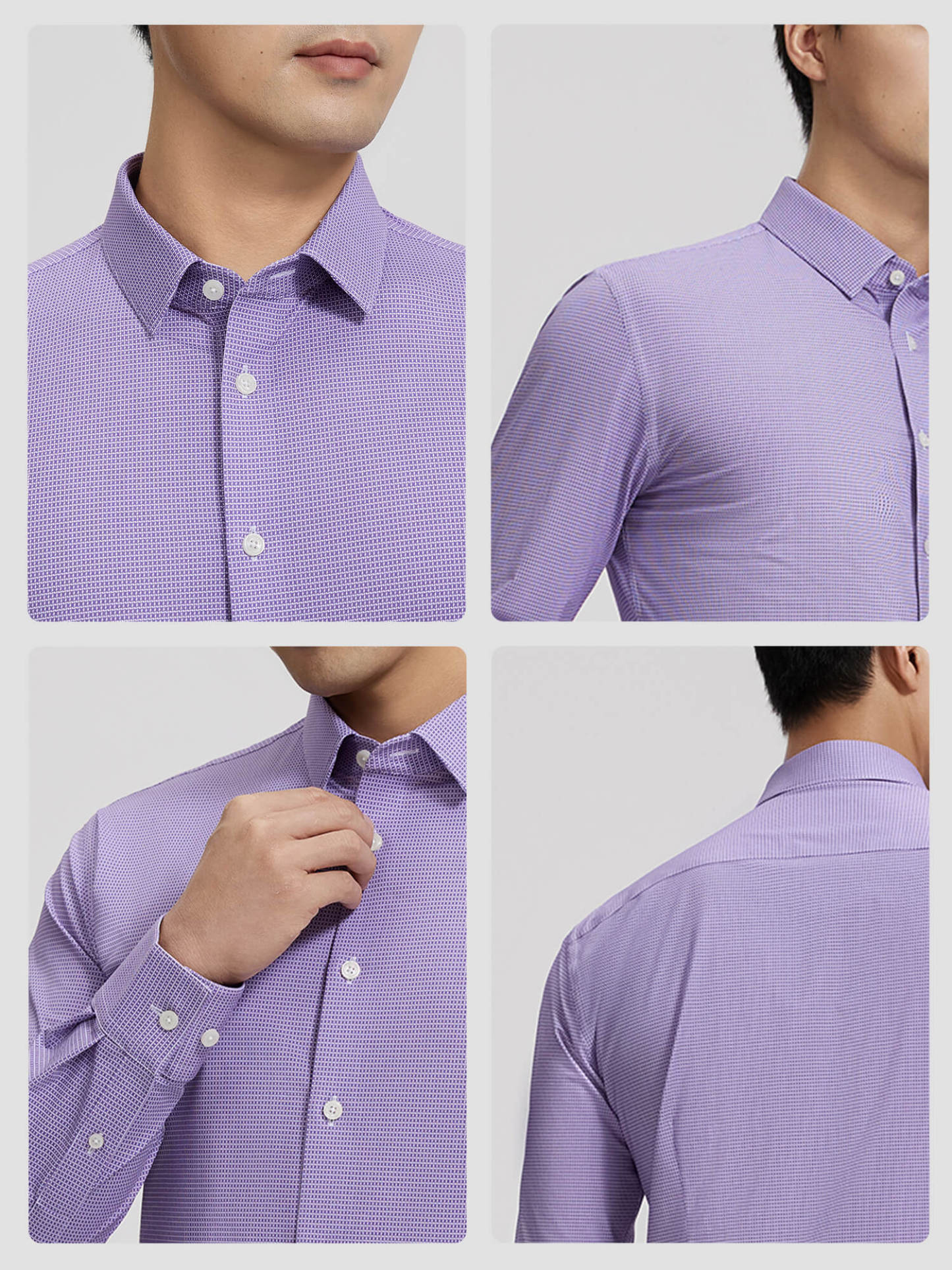Purple Plaid Stretch Shirt-OWN DREAM Shirts