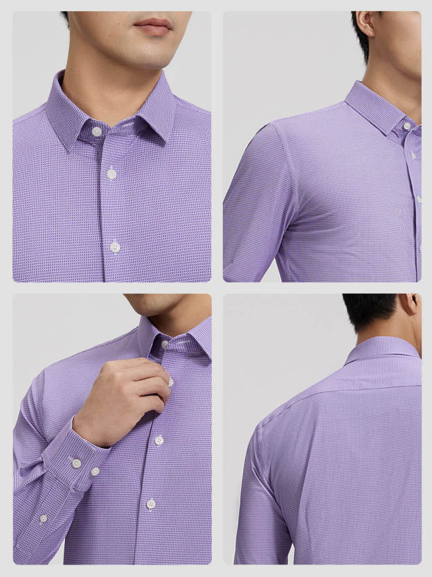 Purple Plaid Stretch Shirt-OWN DREAM Shirts
