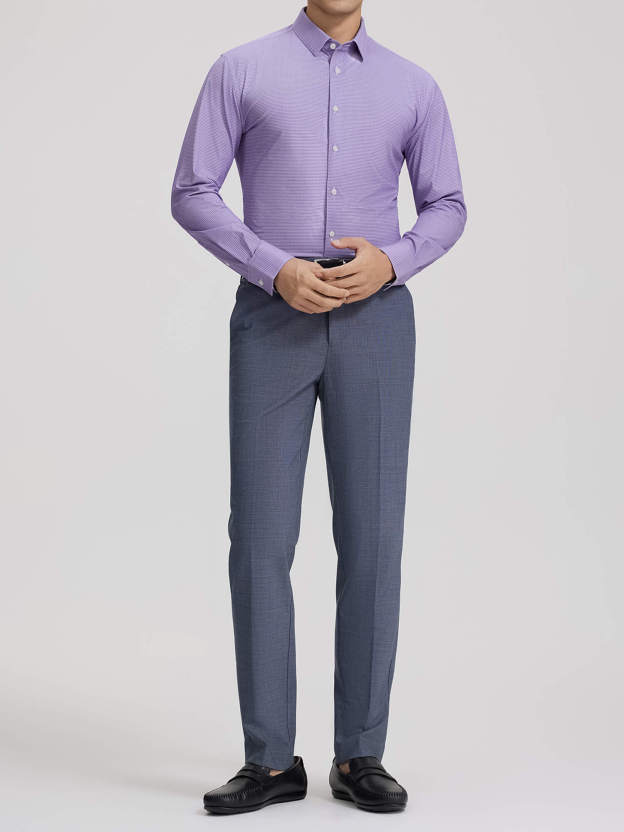 Purple Plaid Stretch Shirt-OWN DREAM Shirts