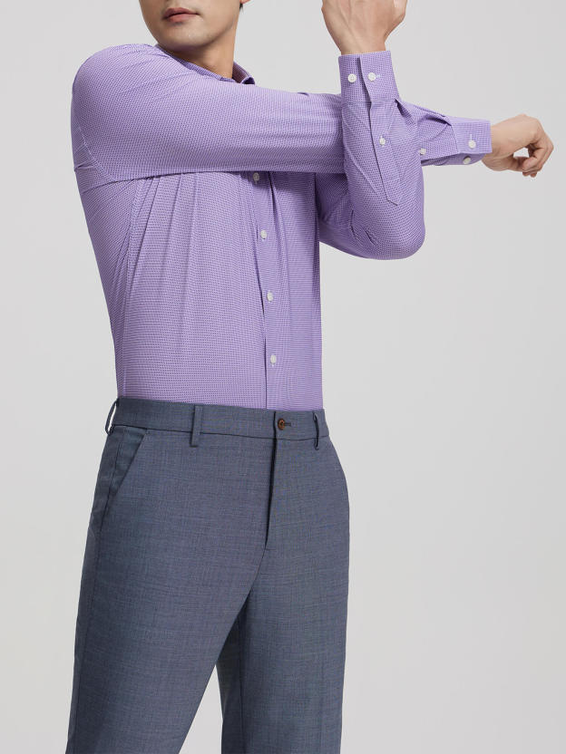 Purple Plaid Stretch Shirt-OWN DREAM Shirts