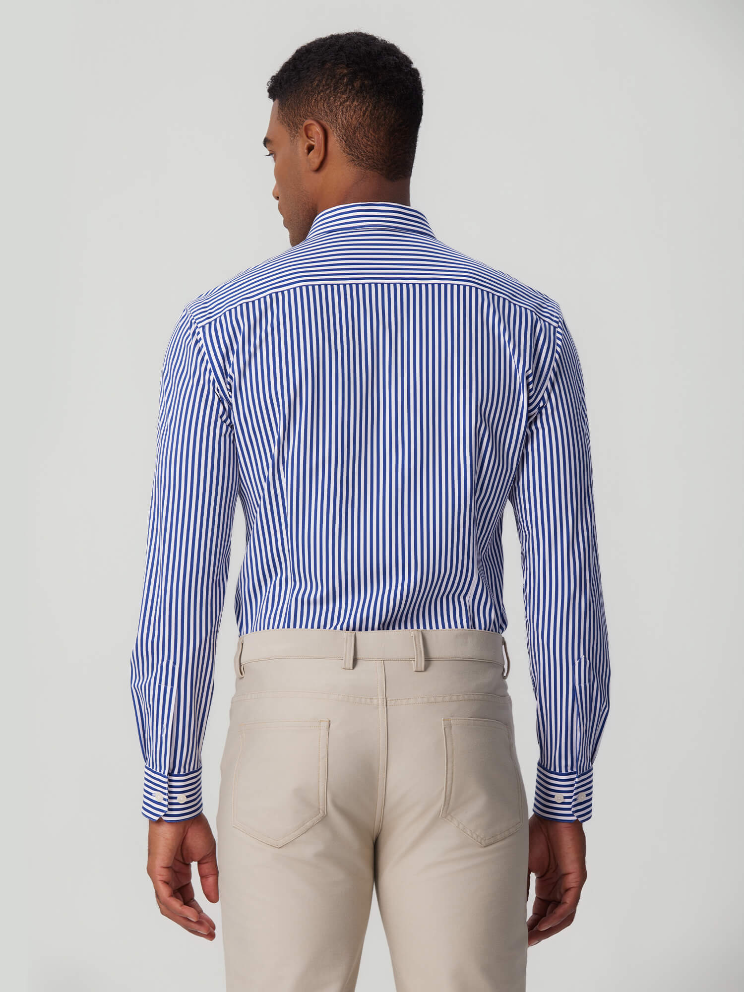 London Blue Striped High-Stretch Shirt-Own Dream Shirts-Dress Shirts for Men