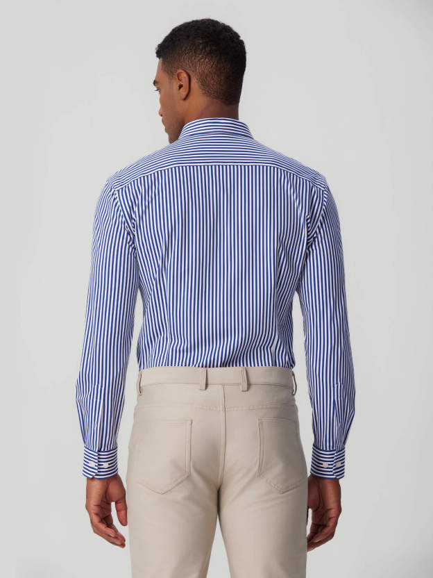 London Blue Striped High-Stretch Shirt-Own Dream Shirts-Dress Shirts for Men