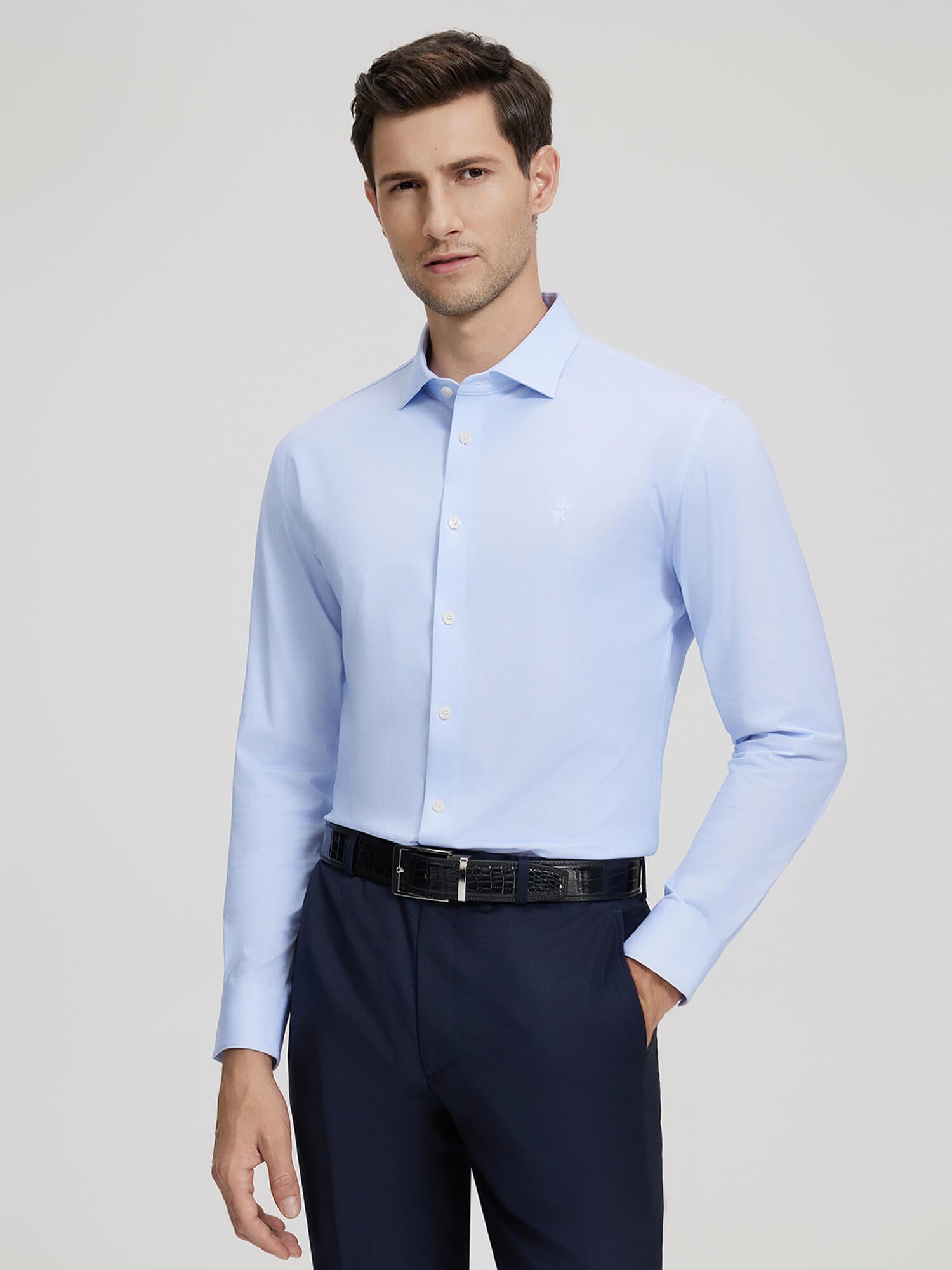 Non-Iron Sky Blue Stretch Shirt-OWN DREAM Shirts