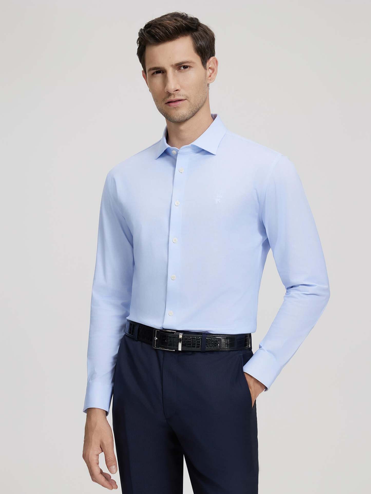 Non-Iron Sky Blue Stretch Shirt-OWN DREAM Shirts